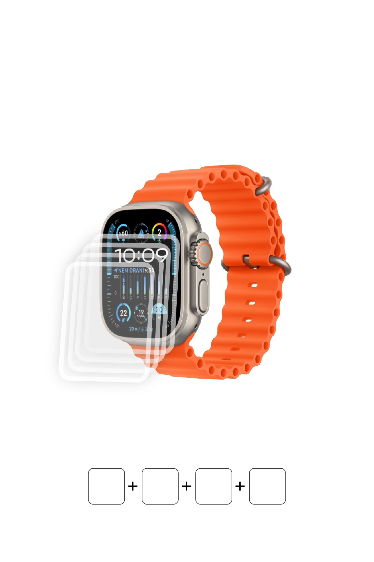 Apple Watch Ultra 2 - Ekran Koruyucu Parlak Şeffaf Poliüretan Film (150 mikron)