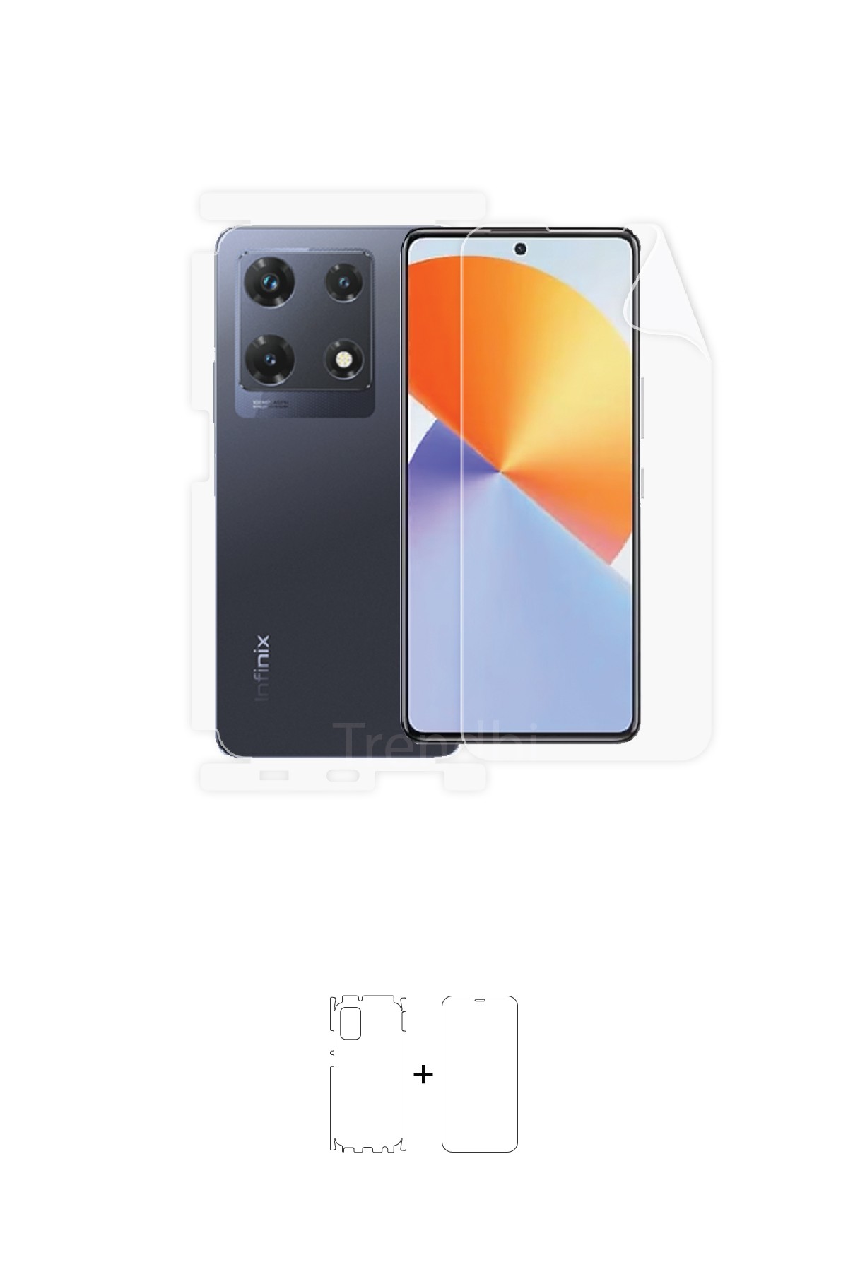 Infinix Note 30 Pro - Fullbody Koruyucu Parlak Şeffaf Poliüretan Film (150 micron)