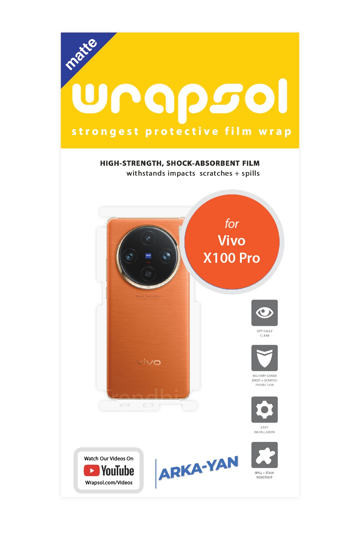 Vivo X100 Pro - Arka/Yan Koruyucu Mat Şeffaf Poliüretan Film (150 micron)