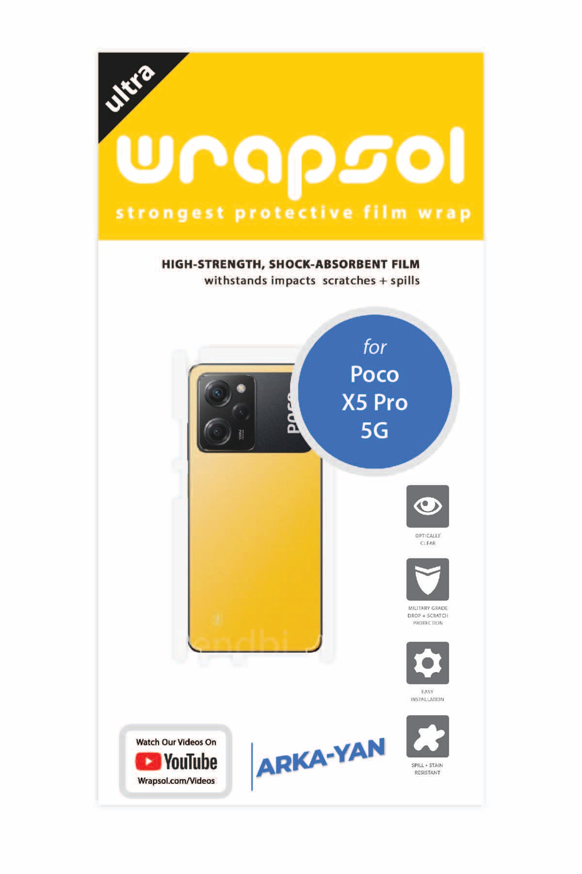 Xiaomi Poco X5 Pro 5G - Arka/Yan Koruyucu Parlak Şeffaf Poliüretan Film (150 micron)