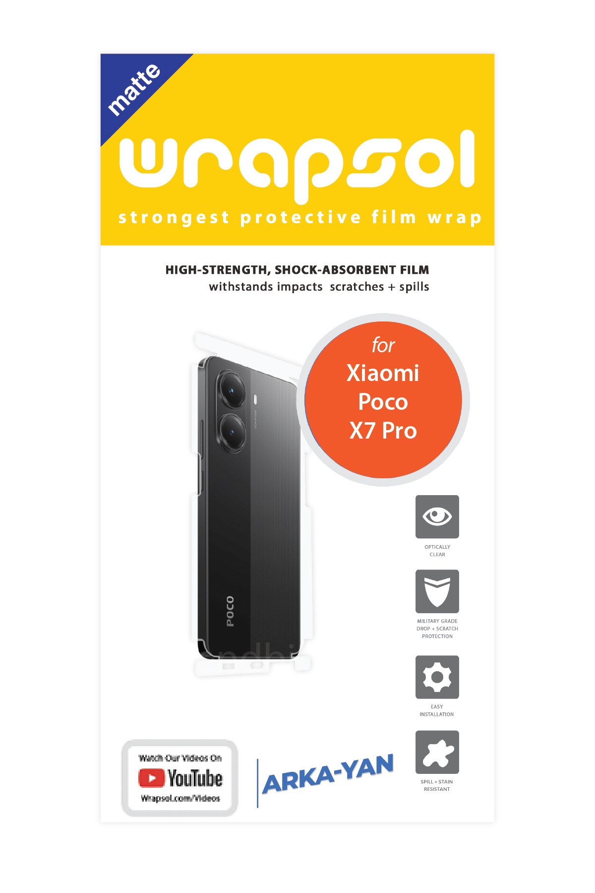 Xiaomi Poco X7 Pro - Arka/Yan Koruyucu Mat Şeffaf Poliüretan Film (150 micron)