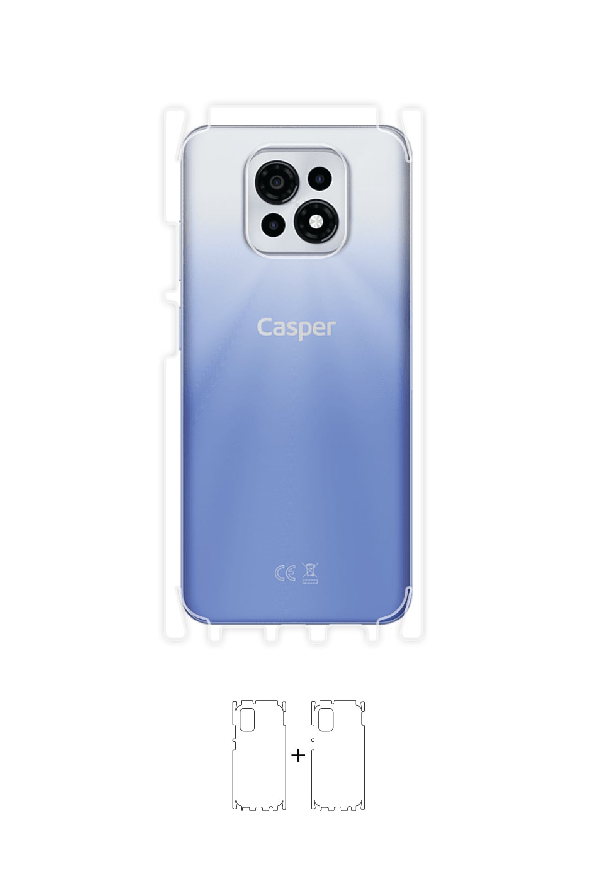 Casper Via M30 - Arka/Yan Koruyucu Parlak Şeffaf Poliüretan Film (150 micron)