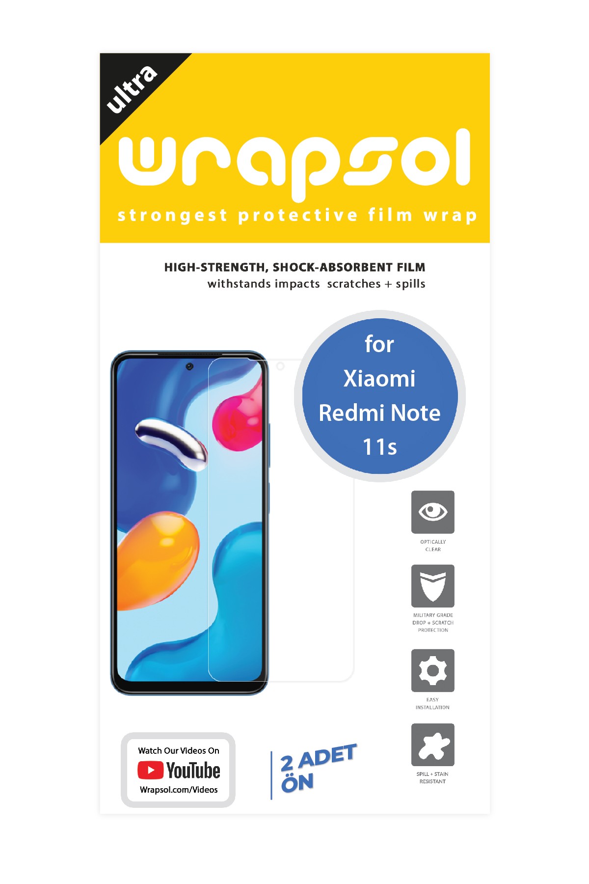 Xiaomi Redmi Note 11s - Ekran Koruyucu Parlak Şeffaf Poliüretan Film (150 mikron)