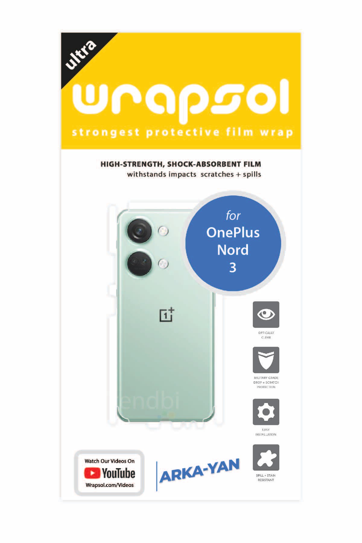 Oneplus Nord 3 - Arka/Yan Koruyucu Parlak Şeffaf Poliüretan Film (150 micron)