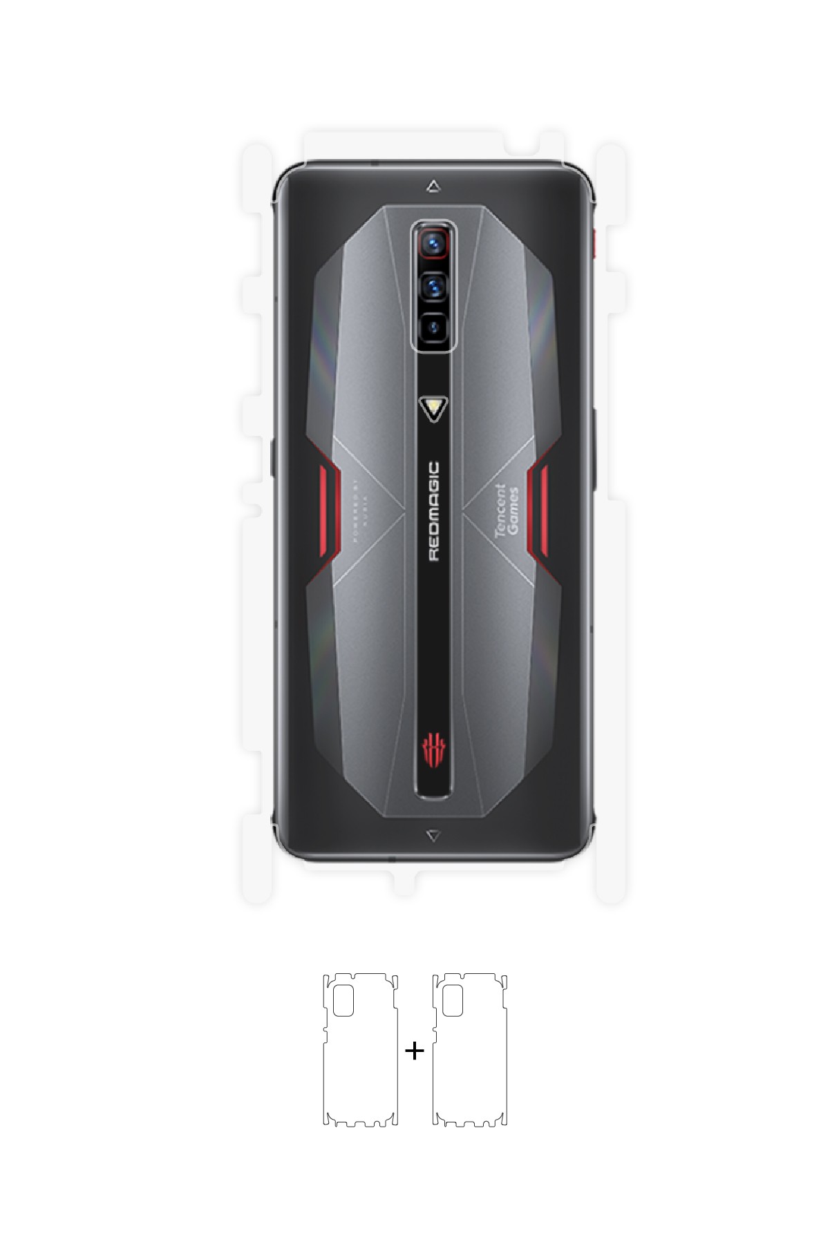 ZTE Nubia Red Magic 6 Pro - Arka/Yan Koruyucu Parlak Şeffaf Poliüretan Film (150 micron)