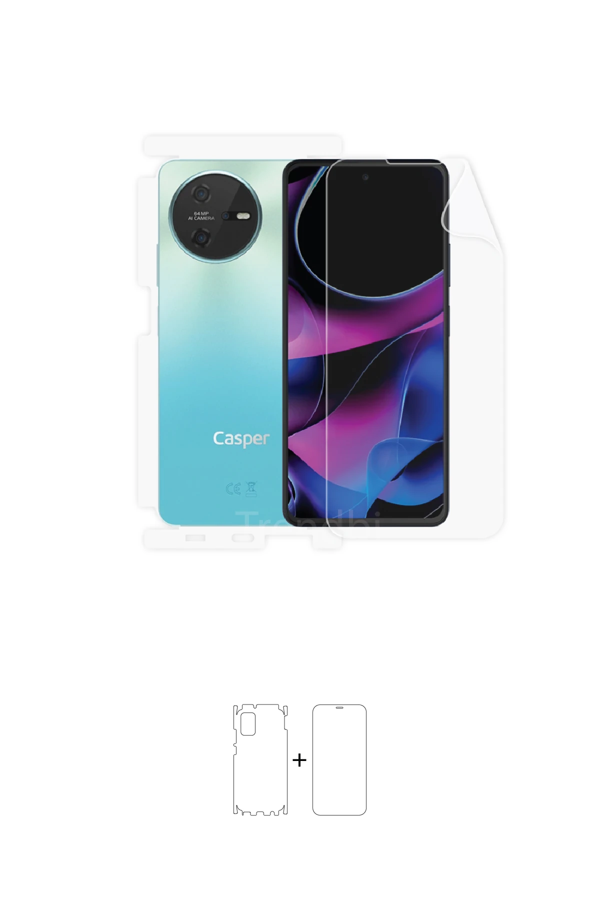 Casper Via A40 - Fullbody Koruyucu Parlak Şeffaf Poliüretan Film (150 micron)