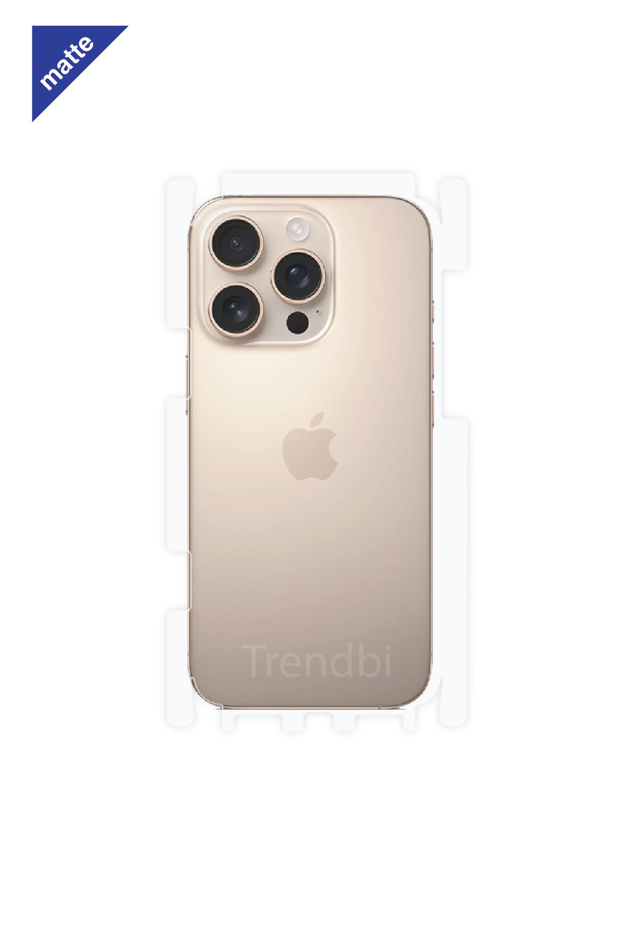 iPhone 16 Pro - Arka/Yan Koruyucu Mat Şeffaf Poliüretan Film (150 micron)