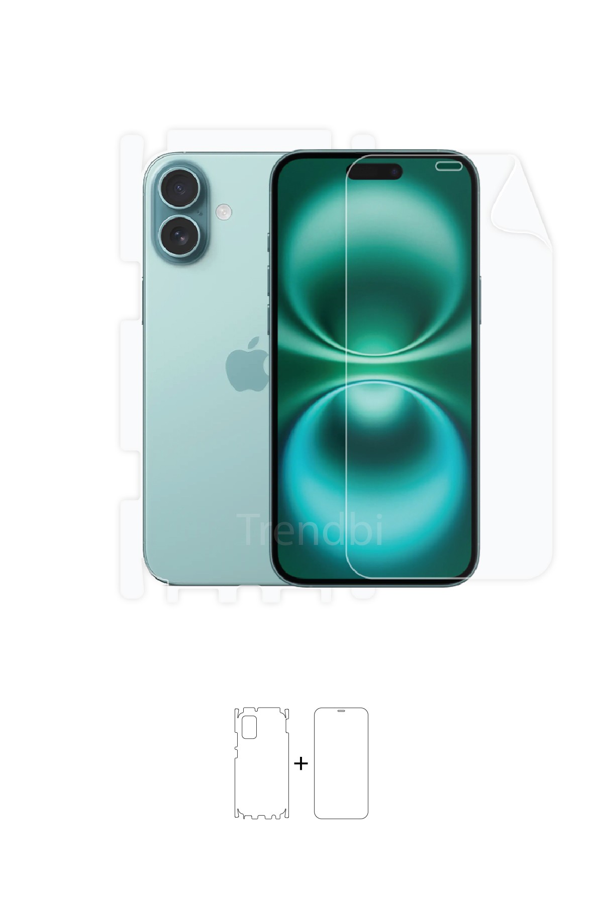iPhone 16 Plus - Fullbody Koruyucu Parlak Şeffaf Poliüretan Film (150 micron)