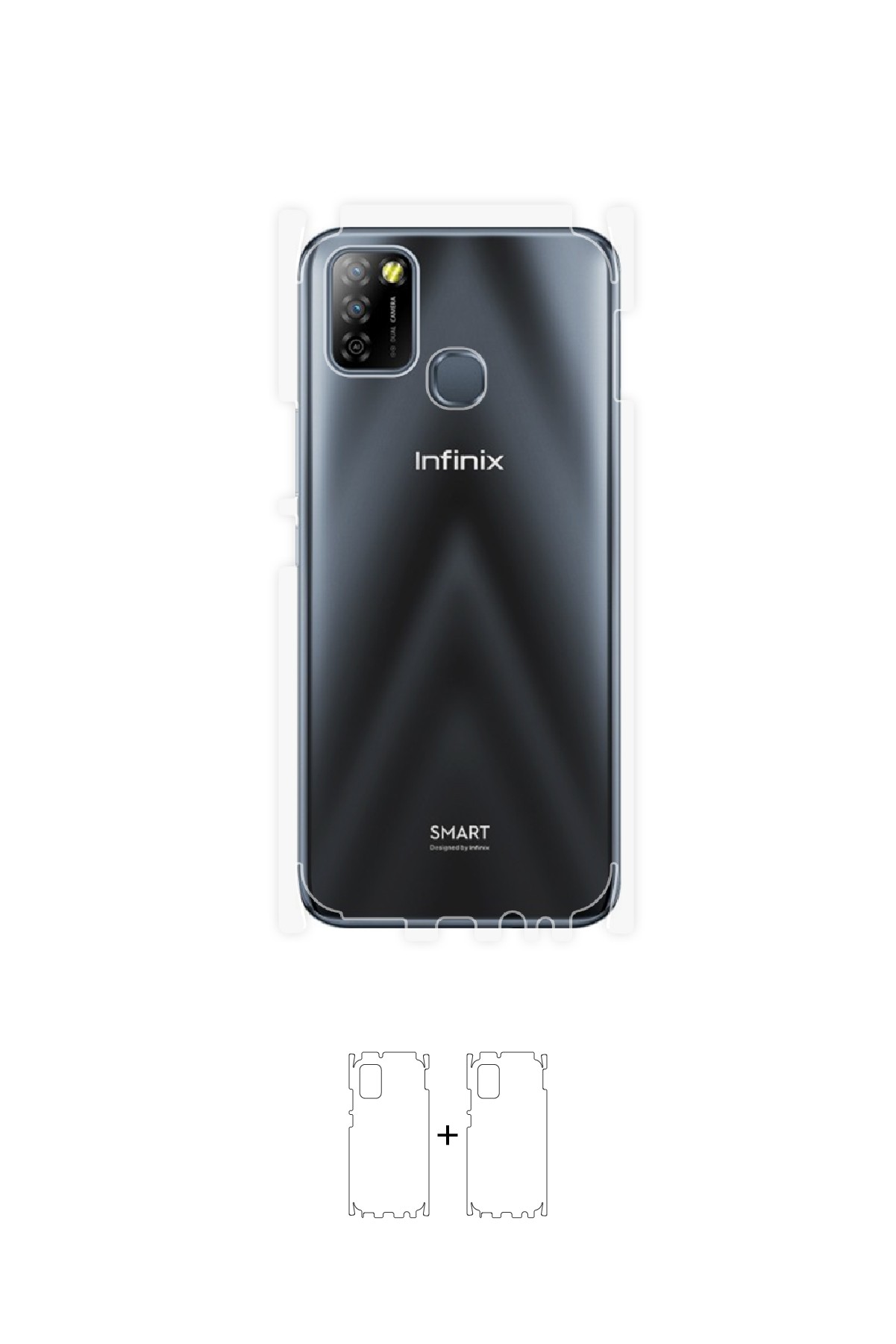 Infinix Smart 5 - Arka/Yan Koruyucu Parlak Şeffaf Poliüretan Film (150 micron)