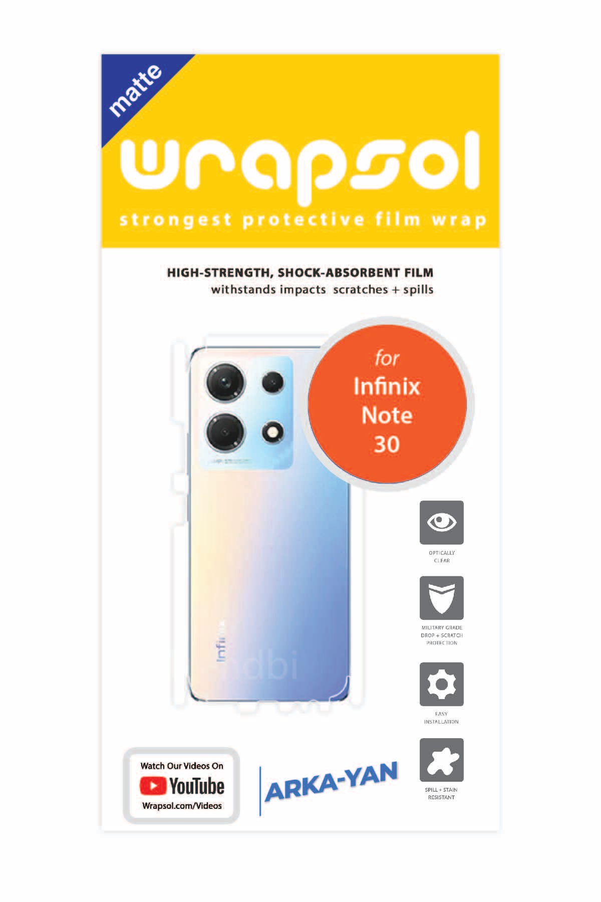 Infinix Note 30 - Arka/Yan Koruyucu Mat Şeffaf Poliüretan Film (150 micron)