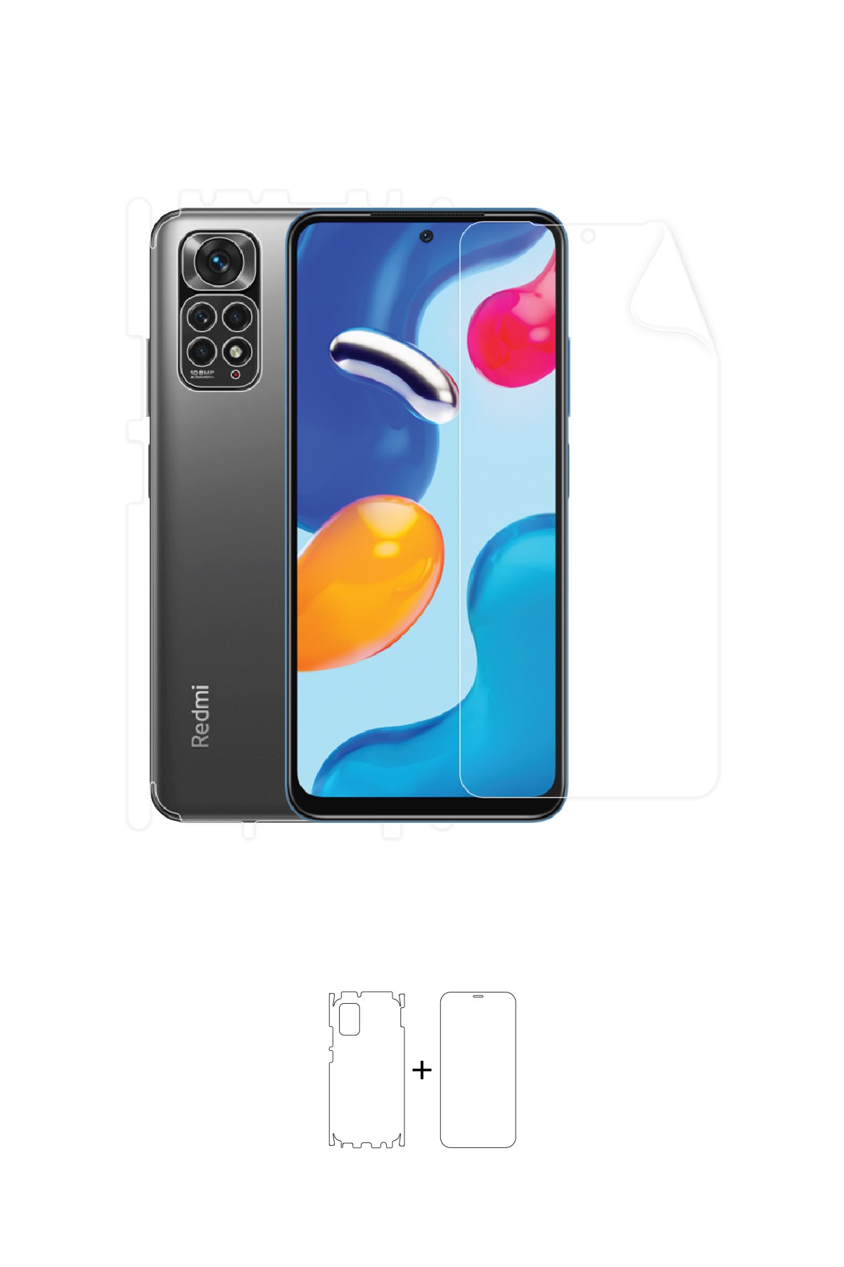 Xiaomi Redmi Note 11s - Fullbody Koruyucu Parlak Şeffaf Poliüretan Film (150 micron)