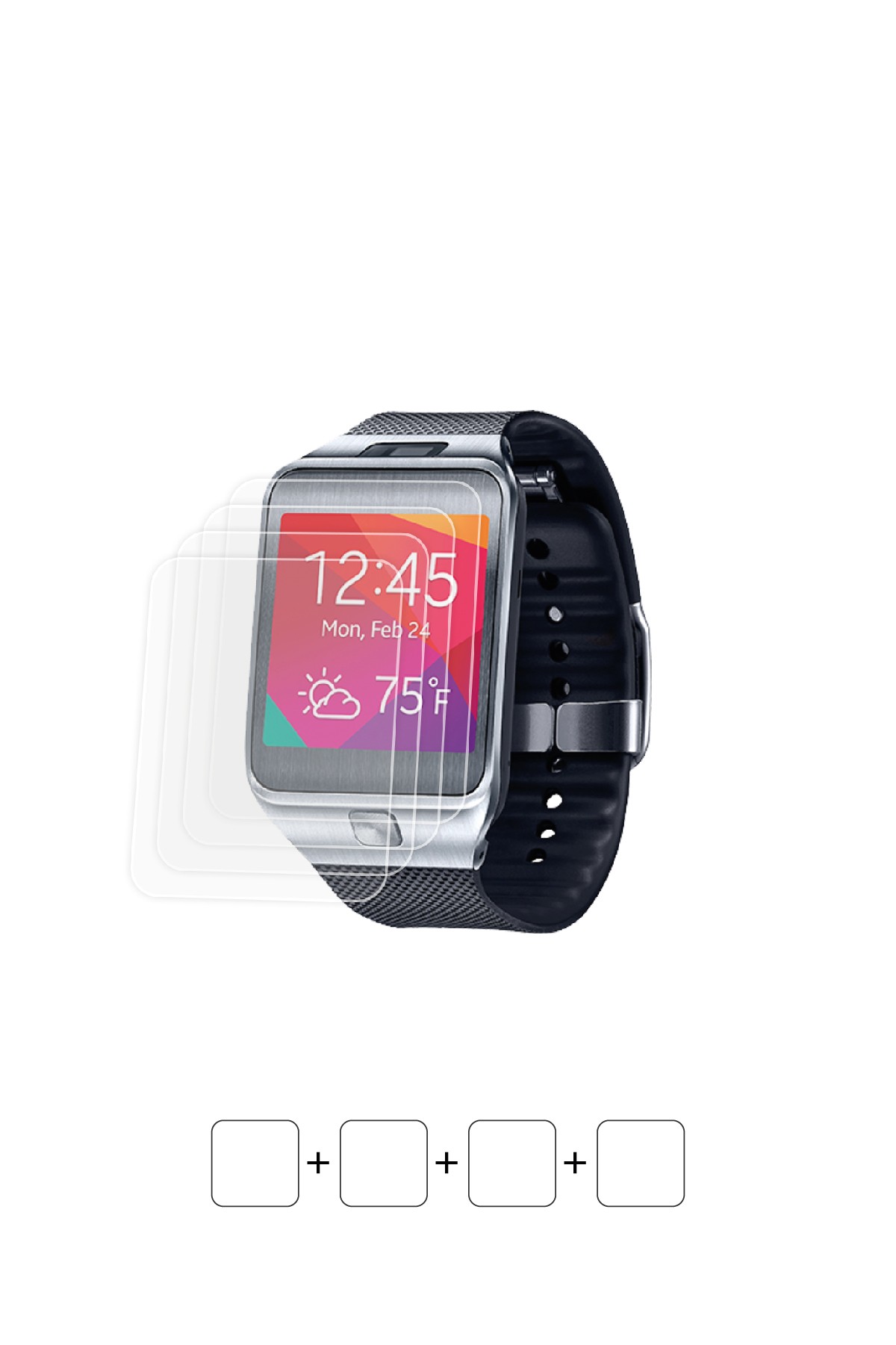 Samsung Gear 2 - Ekran Koruyucu Parlak Şeffaf Poliüretan Film (150 mikron)