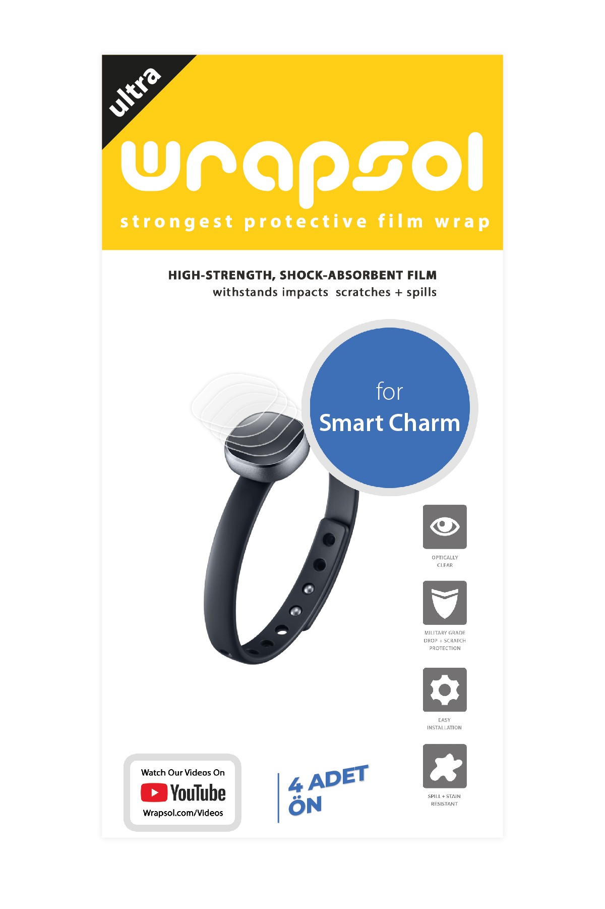 Samsung Smart Charm - Ekran Koruyucu Parlak Şeffaf Poliüretan Film (150 mikron)
