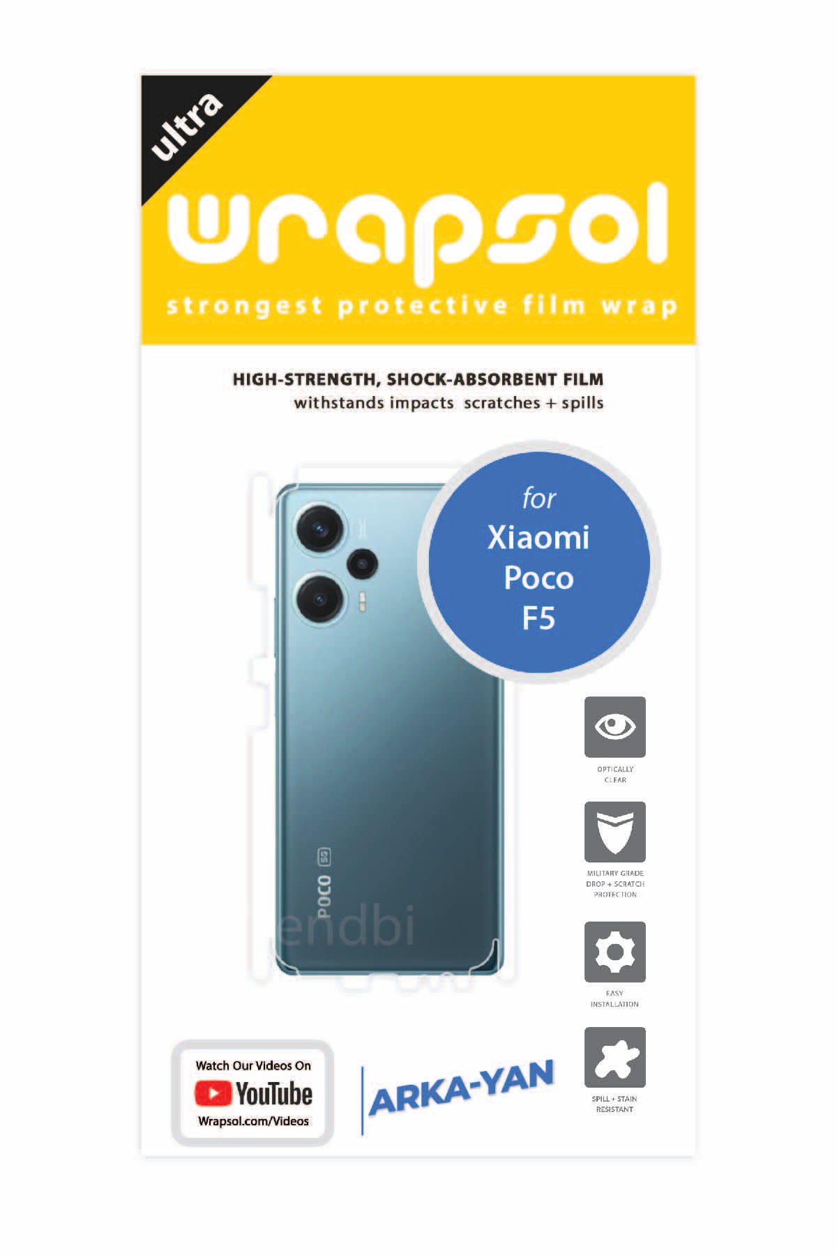 Xiaomi Poco F5 - Arka/Yan Koruyucu Parlak Şeffaf Poliüretan Film (150 micron)