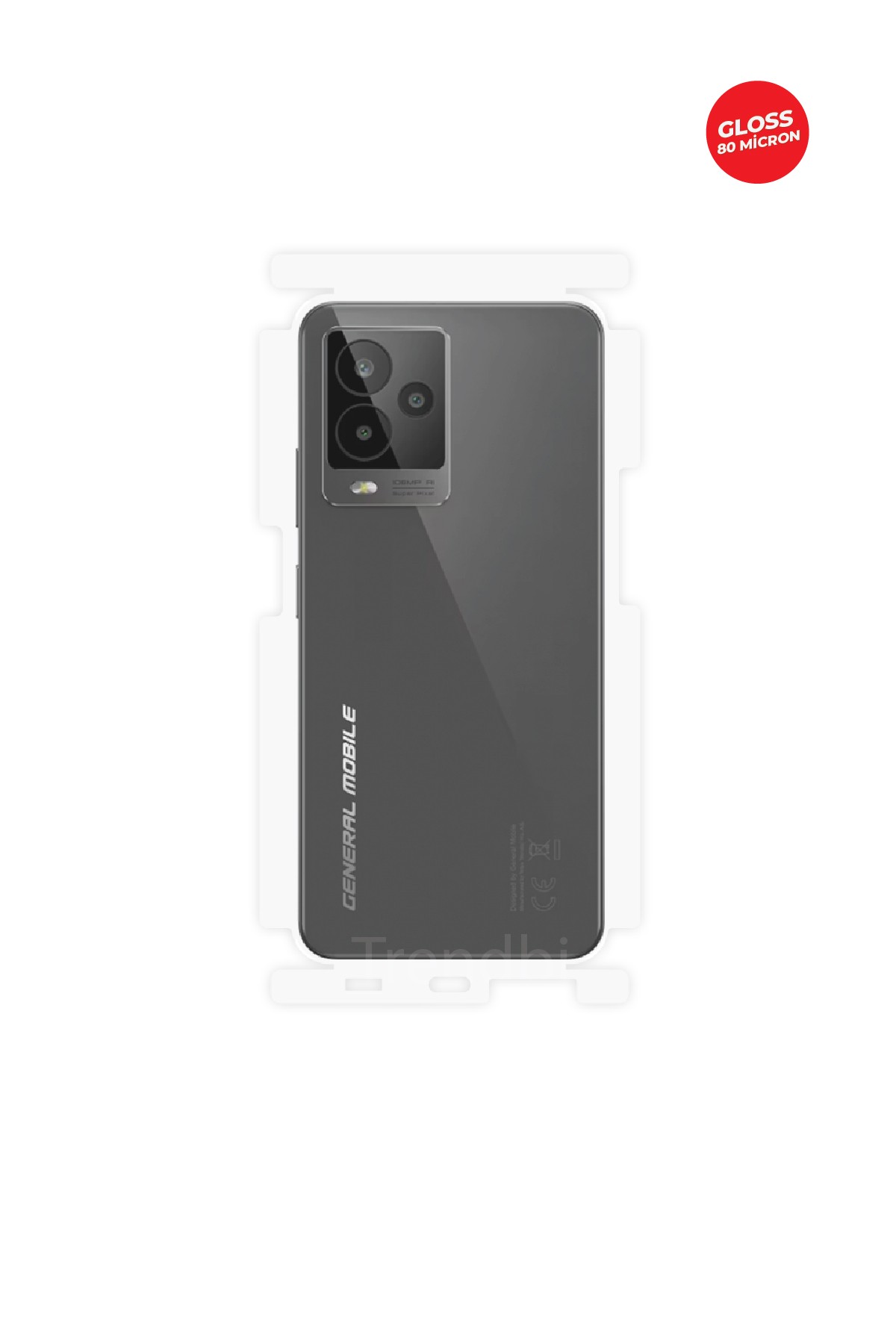 General Mobile GM 24 Pro - Arka/Yan Koruyucu Parlak Şeffaf TPU Film (80 micron)