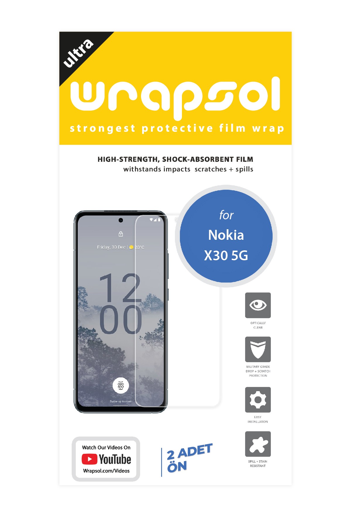 Nokia X30 5G - Ekran Koruyucu Parlak Şeffaf Poliüretan Film (150 mikron)