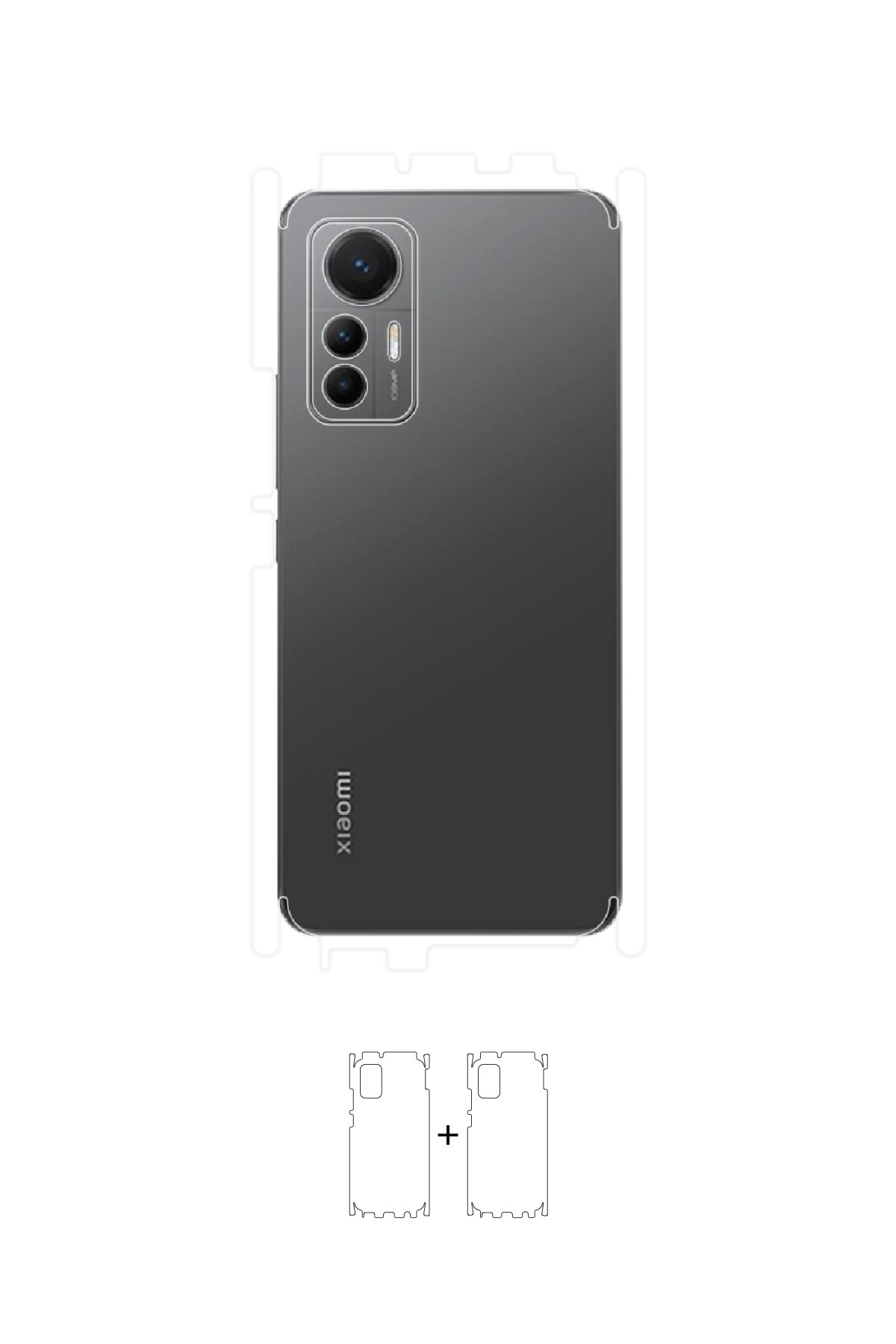 Xiaomi 12 Lite - Arka/Yan Koruyucu Parlak Şeffaf Poliüretan Film (150 micron)