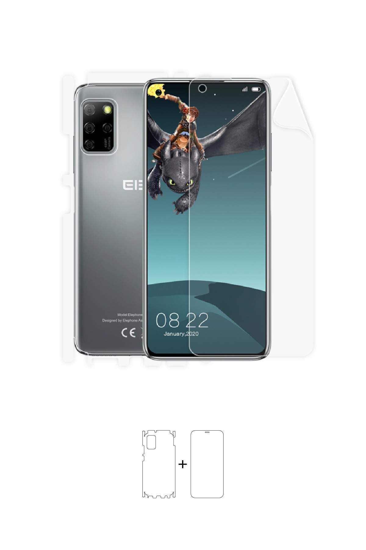 Elephone E10 Pro - Fullbody Koruyucu Parlak Şeffaf Poliüretan Film (150 micron)