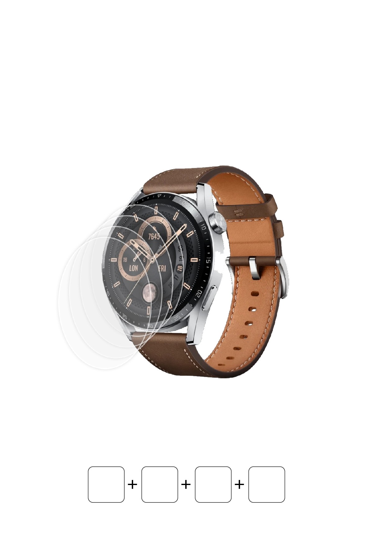 Huawei Watch GT3 46 mm - Ekran Koruyucu Parlak Şeffaf Poliüretan Film (150 mikron)