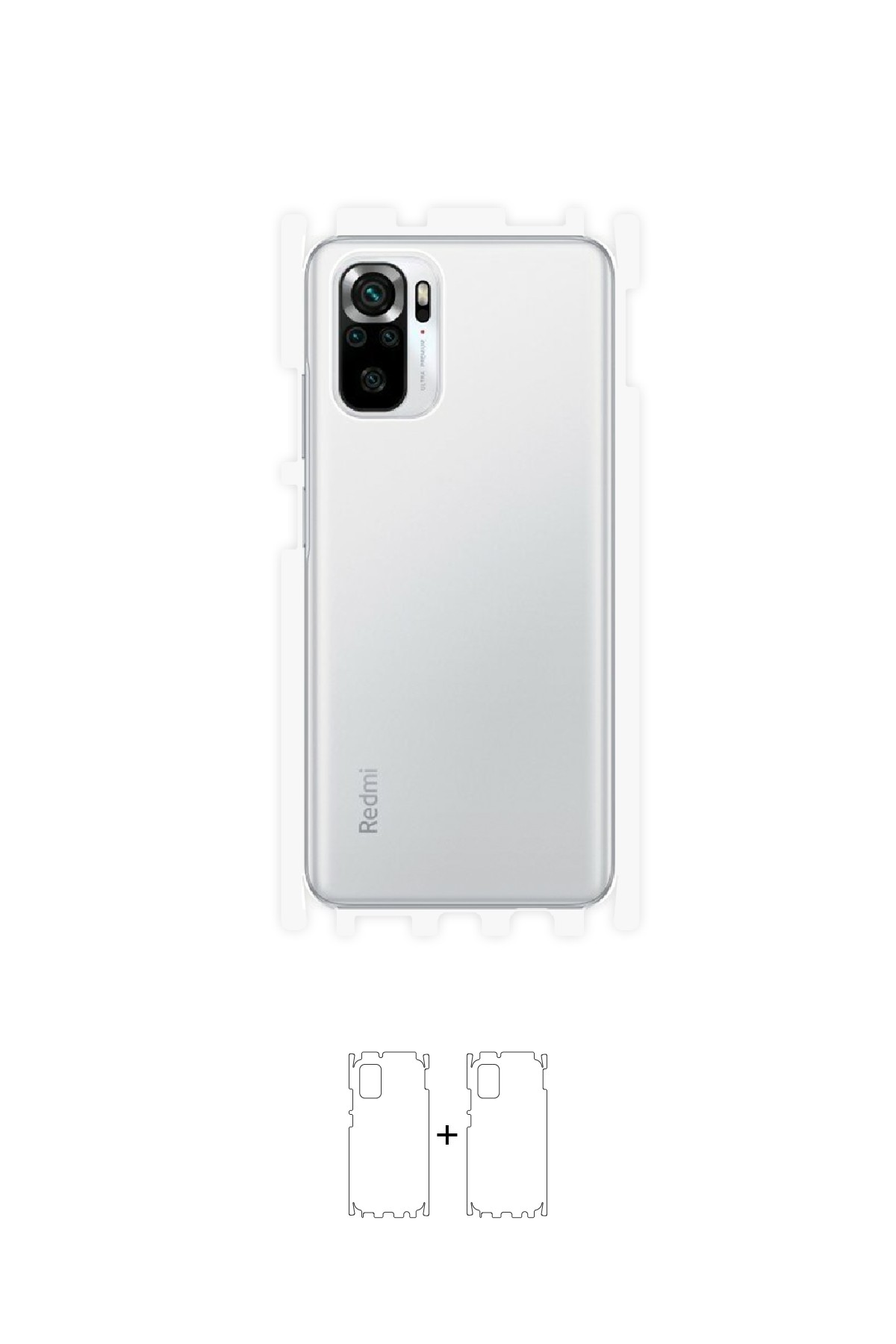 Xiaomi Redmi Note 10s - Arka/Yan Koruyucu Parlak Şeffaf Poliüretan Film (150 micron)