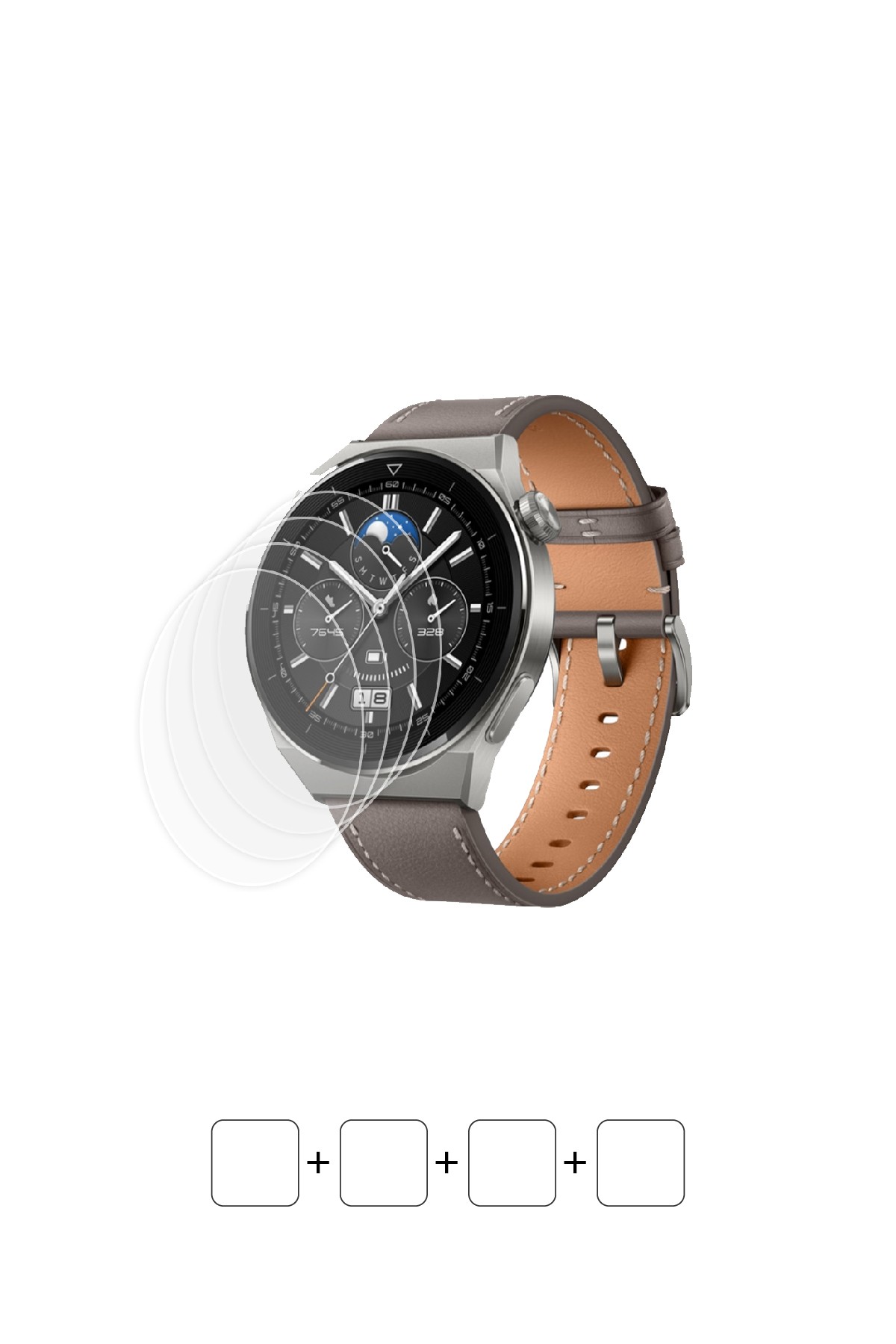 Huawei Watch GT3 Pro 43 mm - Ekran Koruyucu Parlak Şeffaf Poliüretan Film (150 mikron)