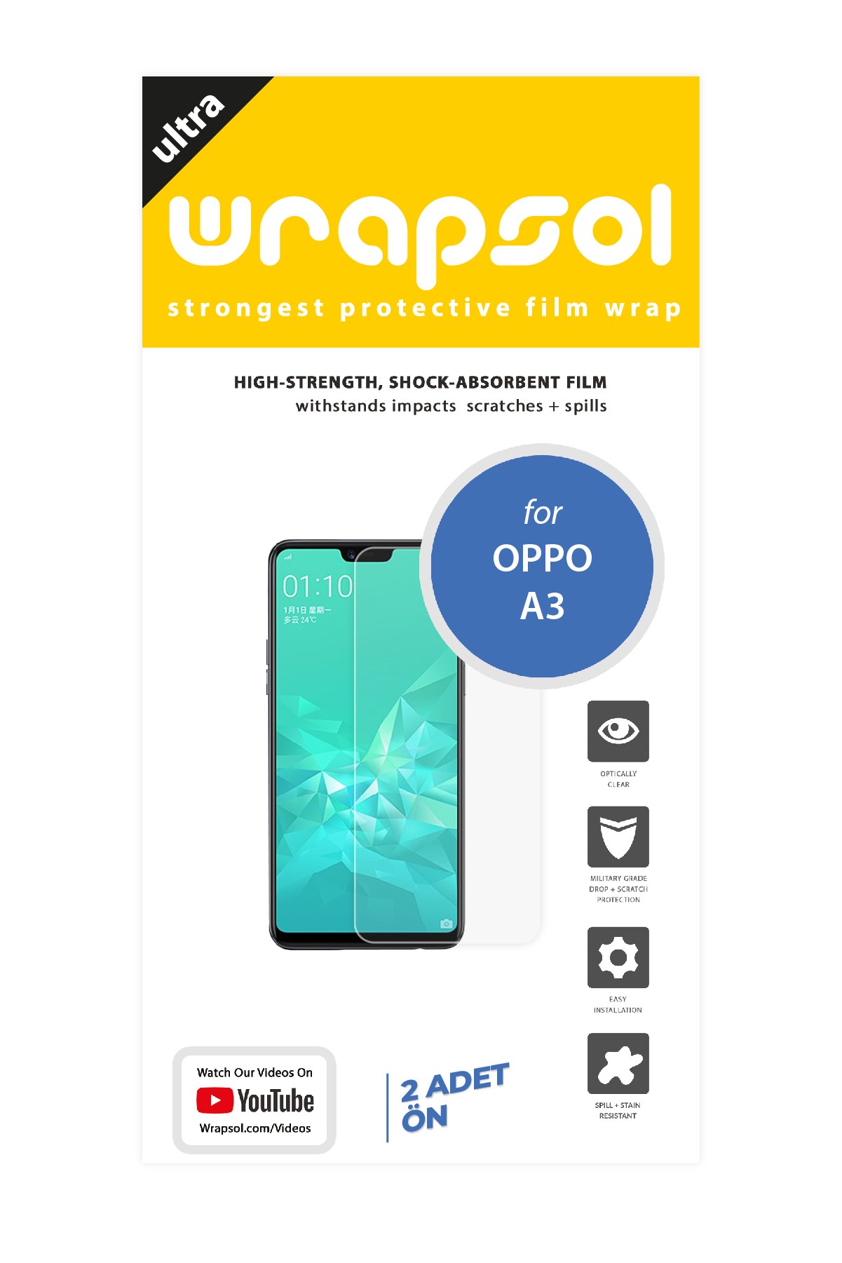 Oppo A3 - Ekran Koruyucu Parlak Şeffaf Poliüretan Film (150 mikron)