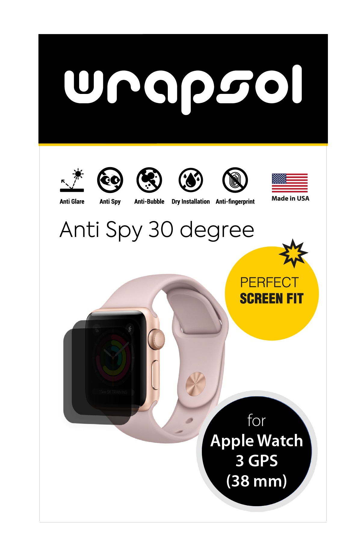 Apple Watch Series 3 GPS 38 mm - Mat Hayalet Ekran Koruyucu Film (120 micron)