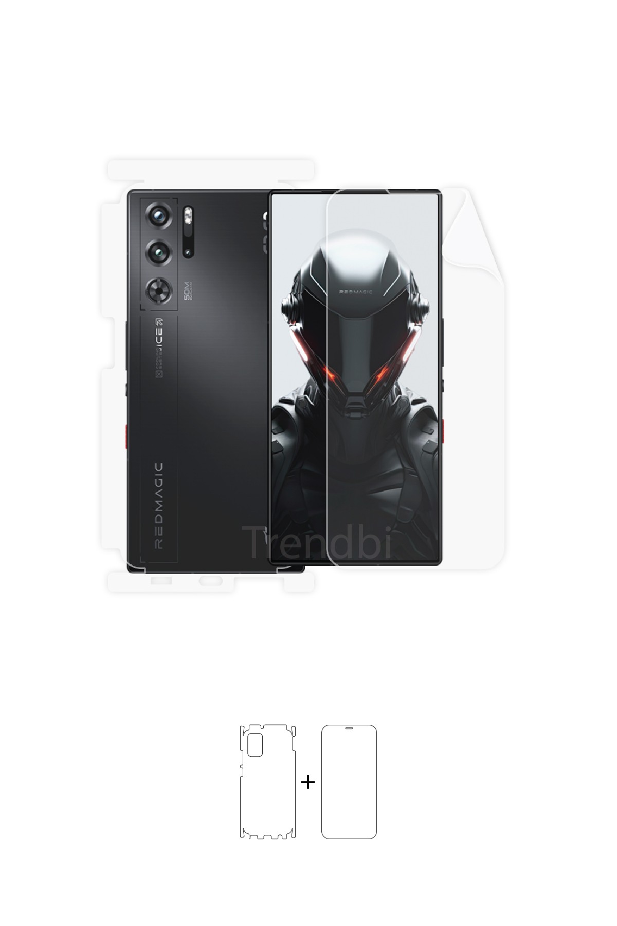 ZTE Nubia Red Magic 9 Pro - Fullbody Koruyucu Parlak Şeffaf Poliüretan Film (150 micron)
