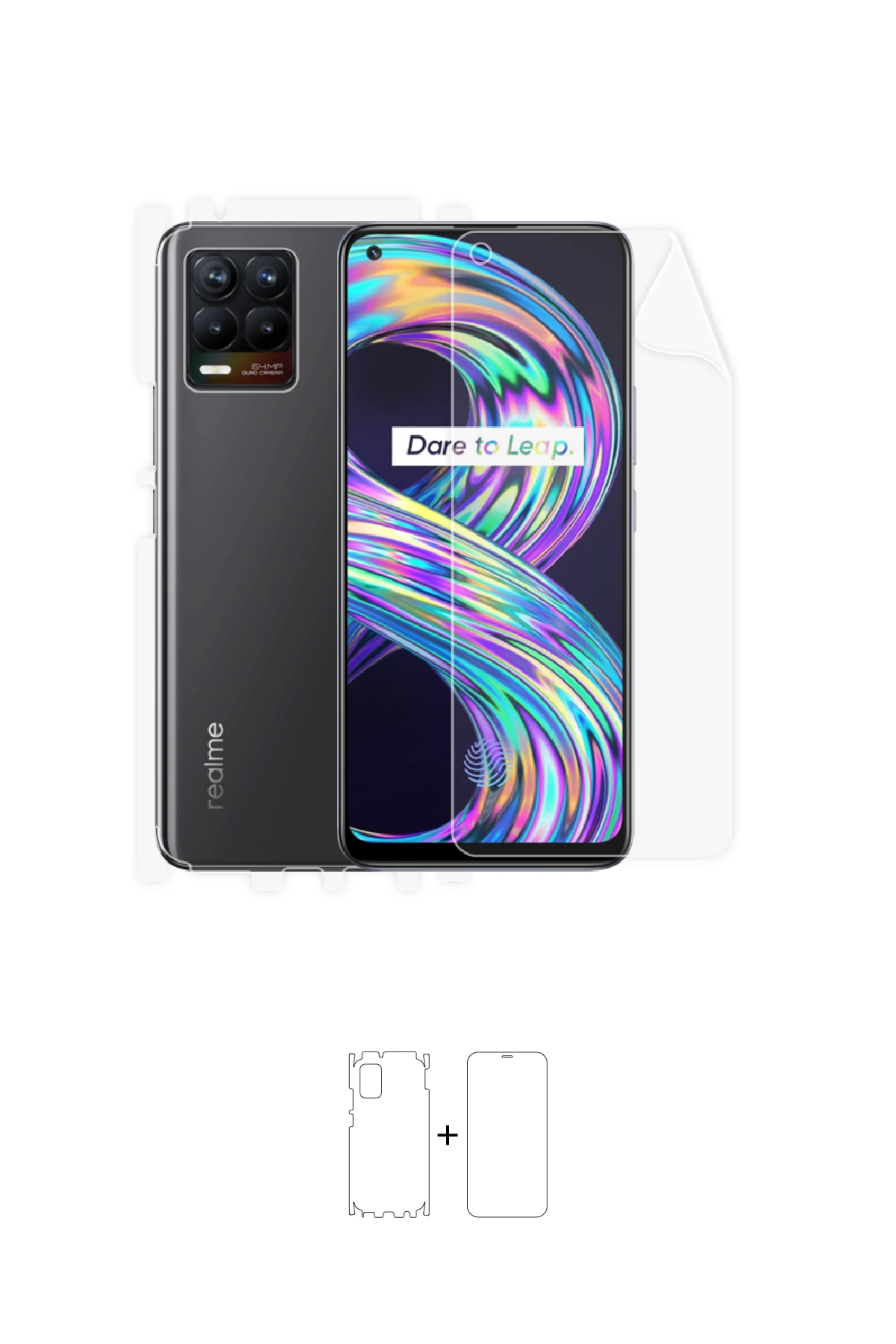 Realme 8 - Fullbody Koruyucu Parlak Şeffaf Poliüretan Film (150 micron)