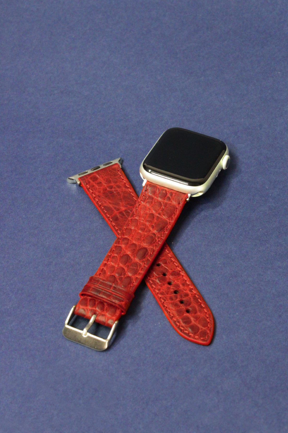 Apple Watch Croco Deri Kordon Kirmizi - 38/40/41 mm