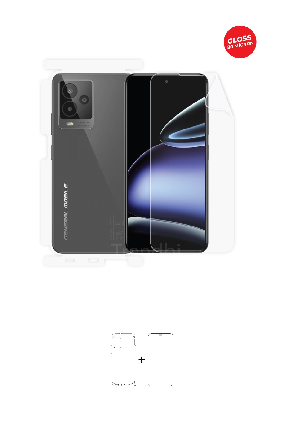 General Mobile GM 24 Pro - Fullbody Koruyucu Parlak Şeffaf TPU Film (80 micron)