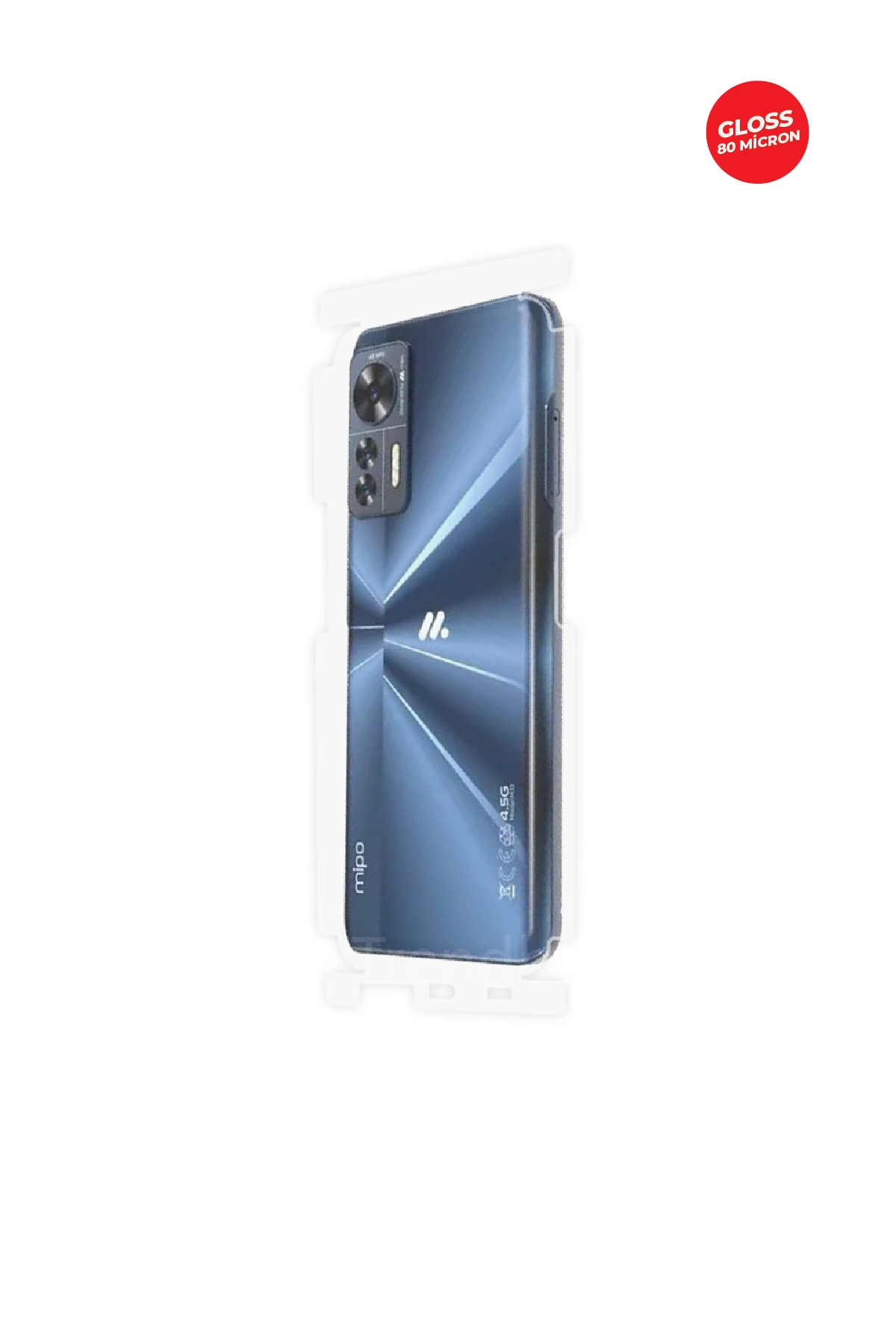 Mipo M33 - Arka/Yan Koruyucu Parlak Şeffaf TPU Film (80 micron)