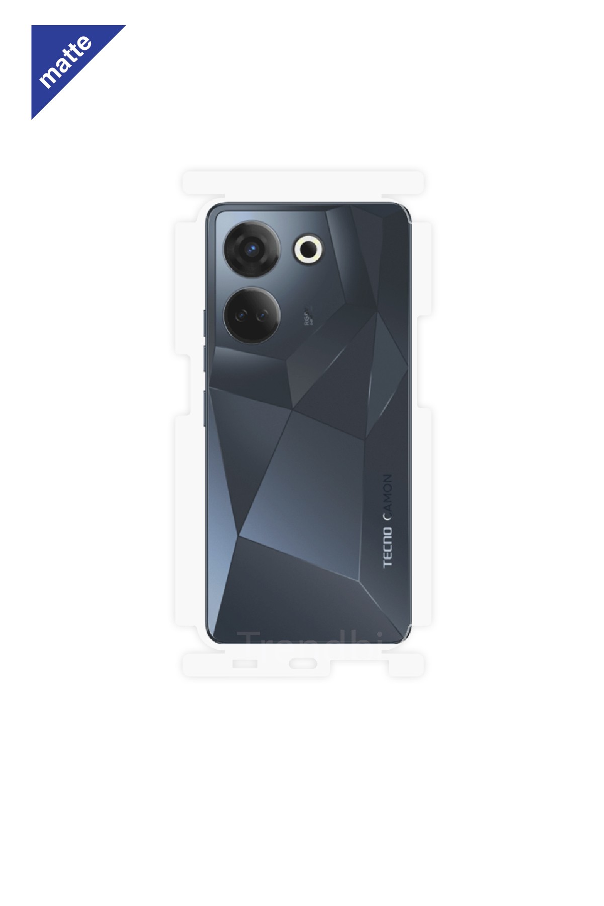 Tecno Camon 20 - Arka/Yan Koruyucu Mat Şeffaf Poliüretan Film (150 micron)