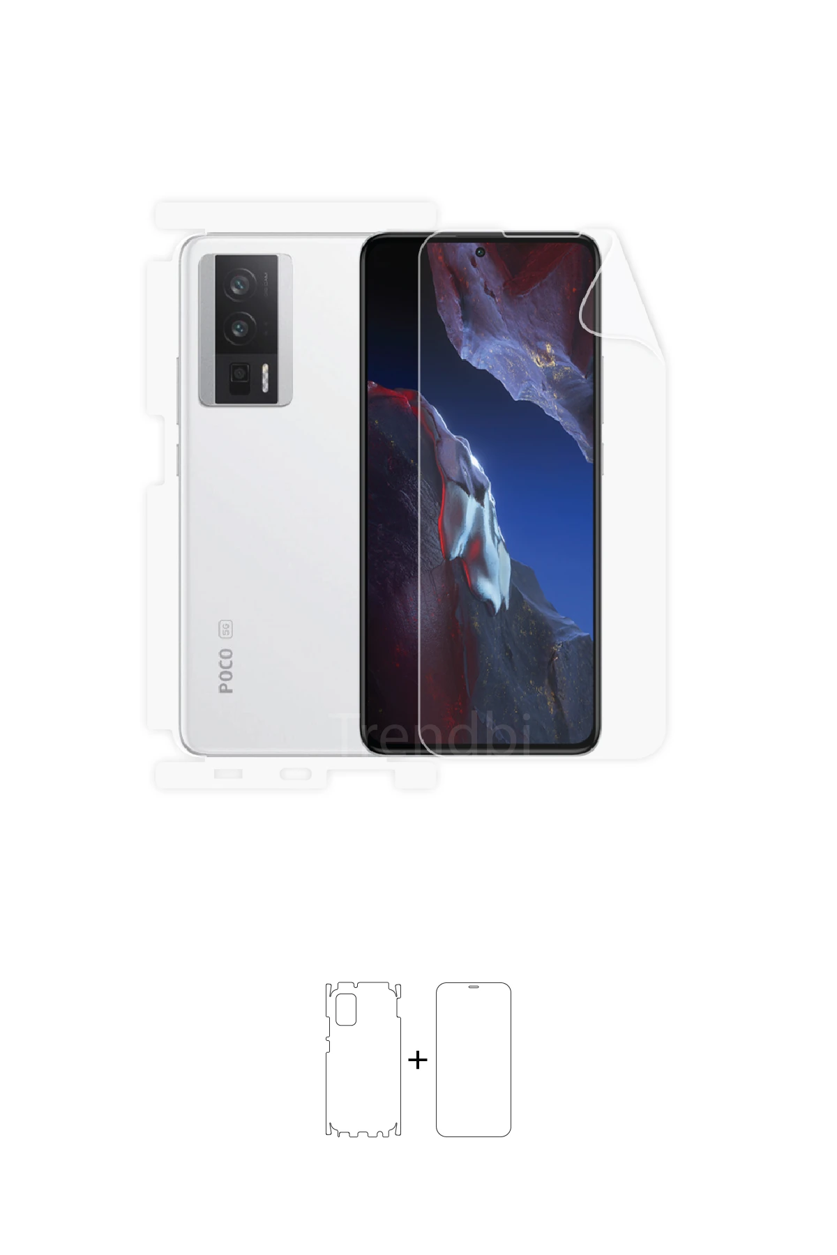 Xiaomi Poco F5 Pro - Fullbody Koruyucu Parlak Şeffaf Poliüretan Film (150 micron)