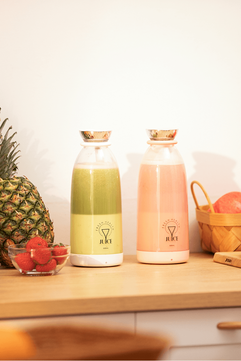 Smoothie Blender Taşınabilir Şarjlı Kişisel Mini Meyve Karıştırıcı 500 ml - Siyah