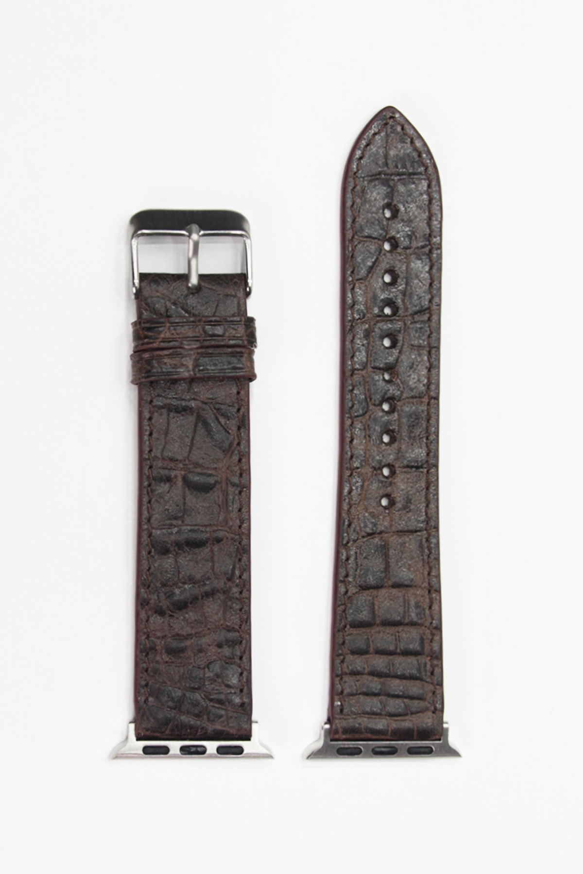 Apple Watch Croco Deri Kordon Kahverengi - 38/40/41 mm