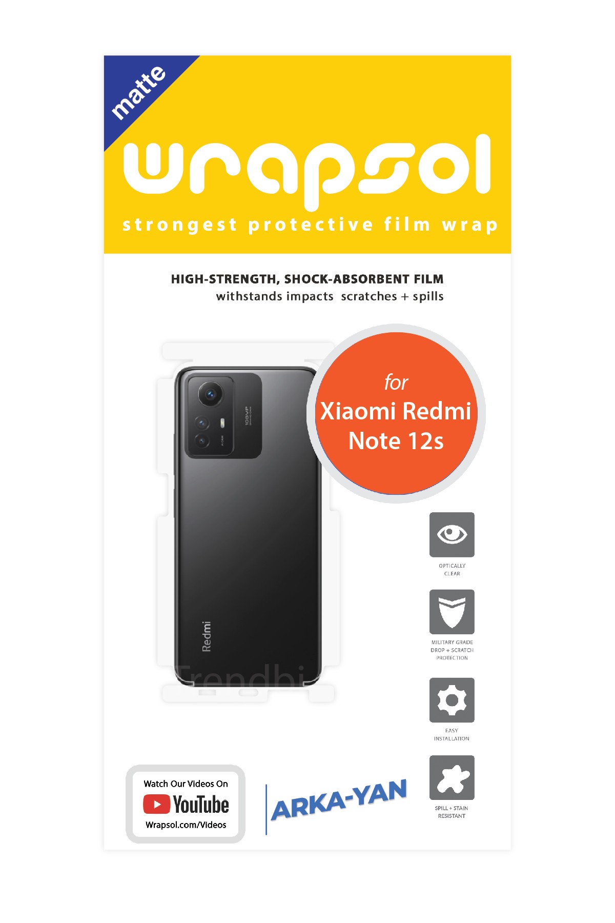 Xiaomi Redmi Note 12S - Arka/Yan Koruyucu Mat Şeffaf Poliüretan Film (150 micron)