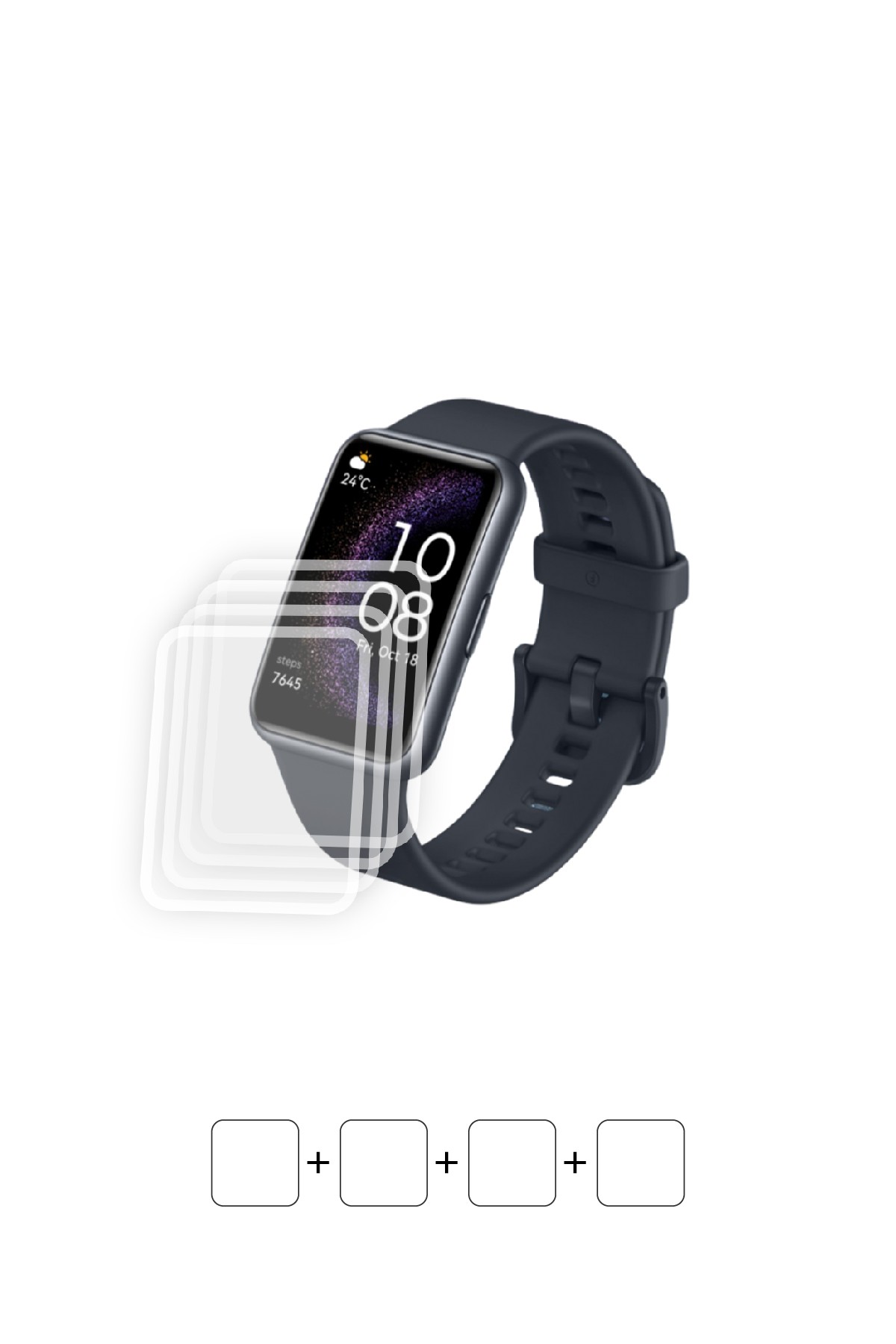 Huawei Watch Fit SE - Ekran Koruyucu Parlak Şeffaf Poliüretan Film (150 mikron)