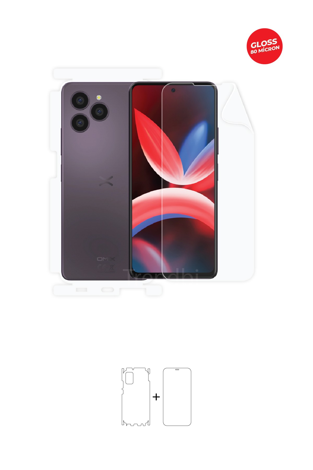 Omix X6 - Fullbody Koruyucu Parlak Şeffaf TPU Film (80 micron)