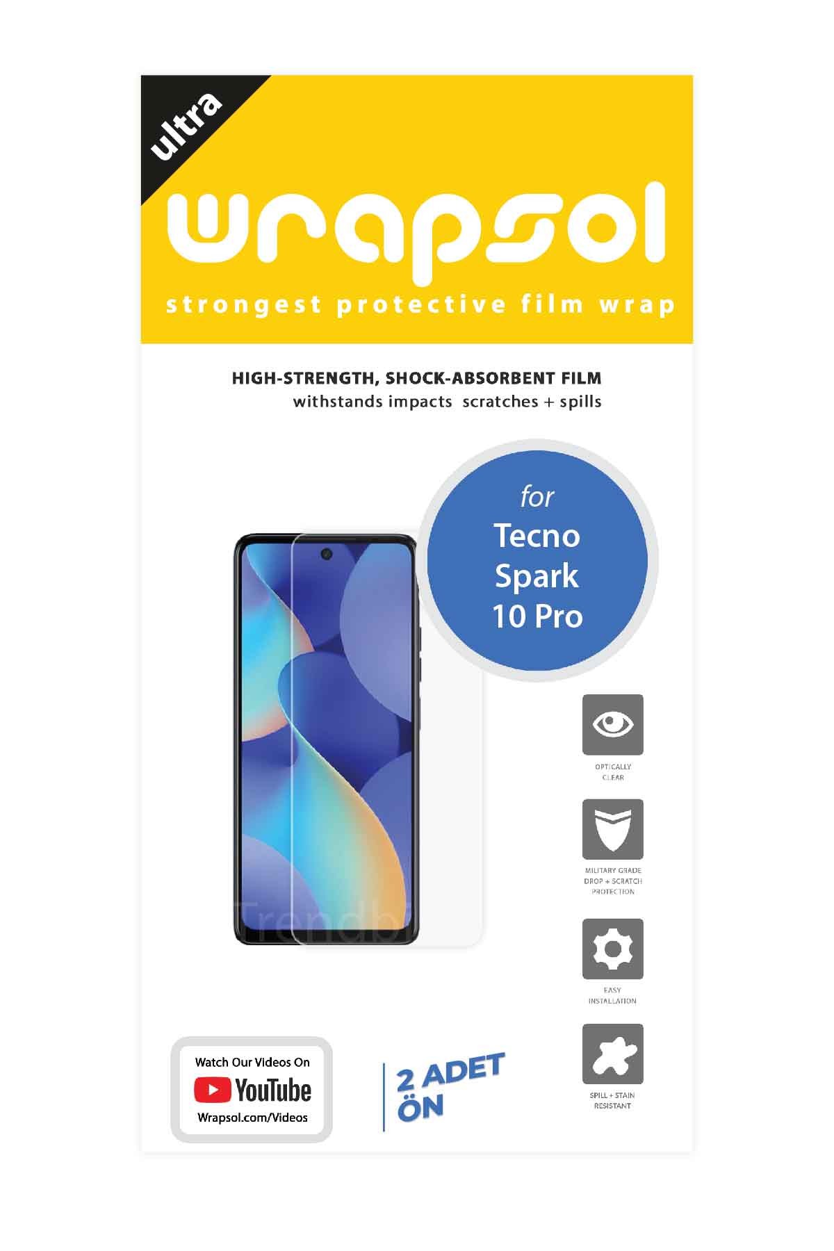 Tecno Spark 10 Pro - Ekran Koruyucu Parlak Şeffaf Poliüretan Film (150 mikron)