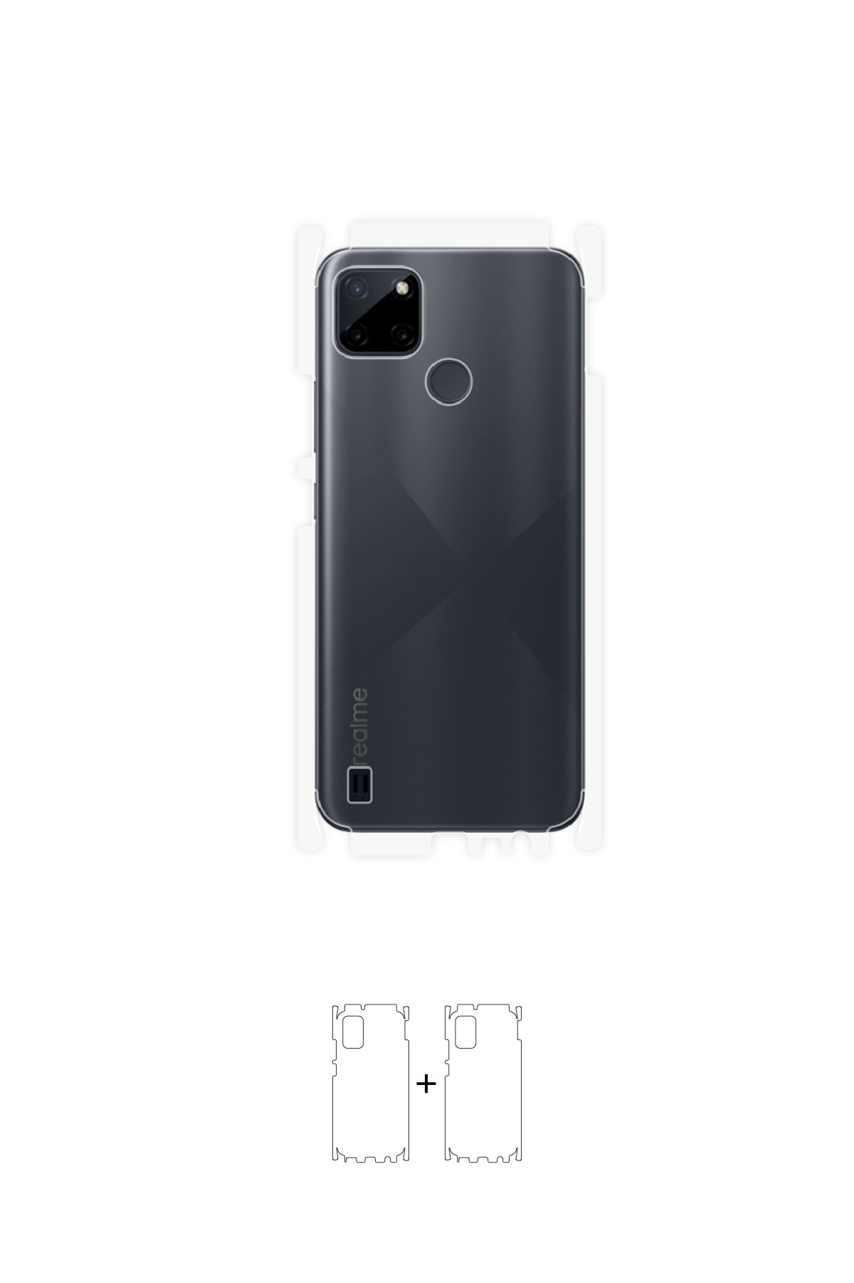 Realme C21Y - Arka/Yan Koruyucu Parlak Şeffaf Poliüretan Film (150 micron)