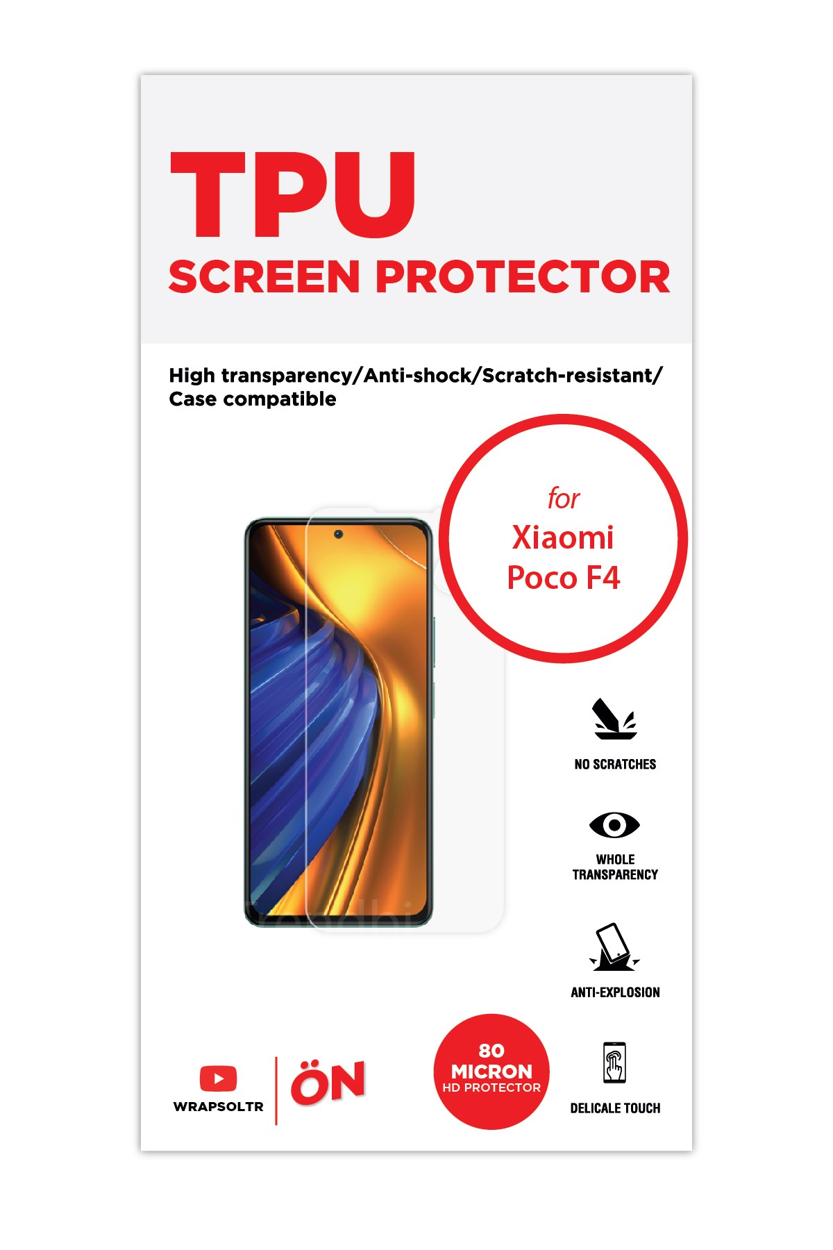 Xiaomi Poco F4 - Ekran Koruyucu Parlak Şeffaf TPU Film (80 micron)