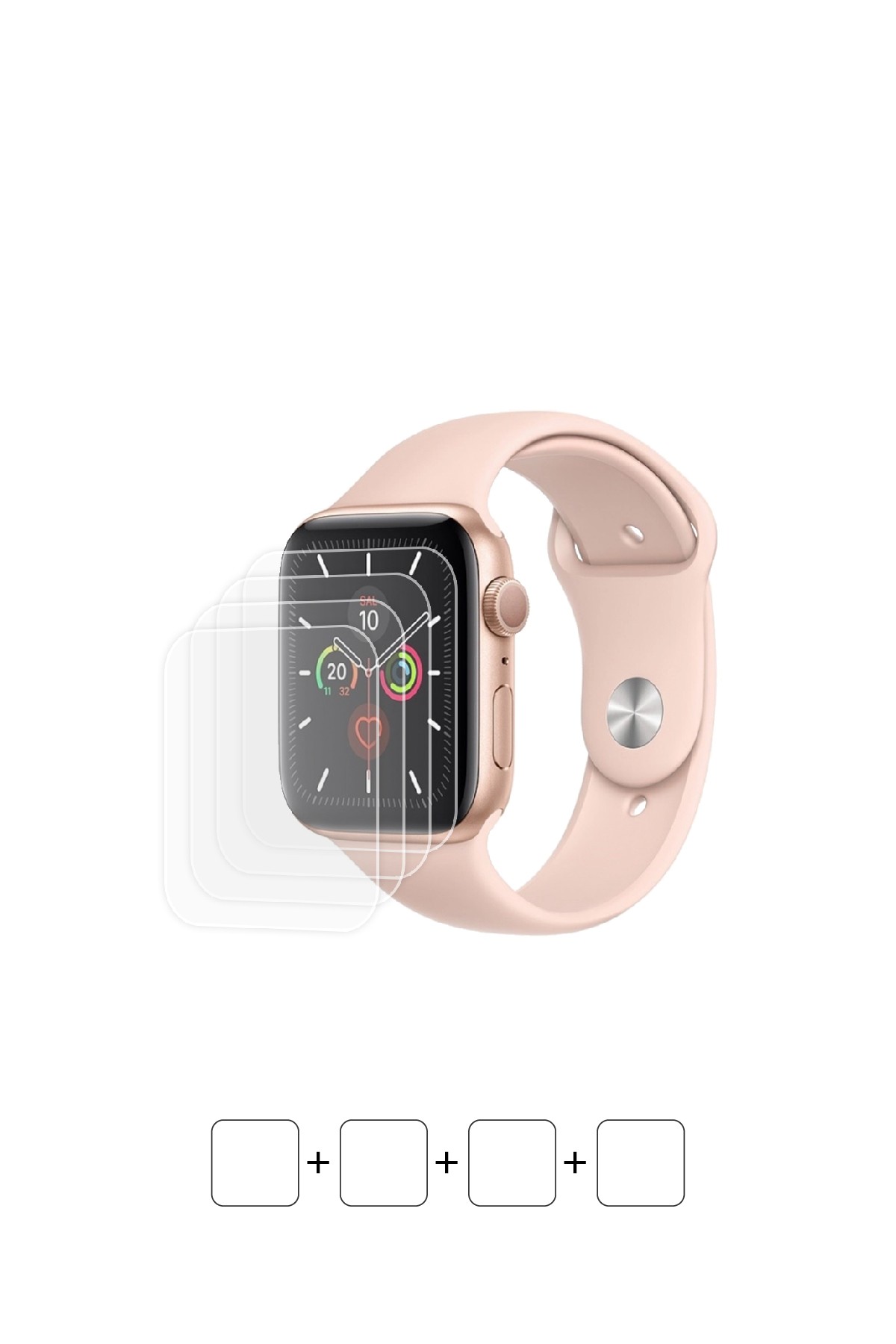 Apple Watch Series 5 / 44 mm - Ekran Koruyucu Parlak Şeffaf Poliüretan Film (150 mikron)