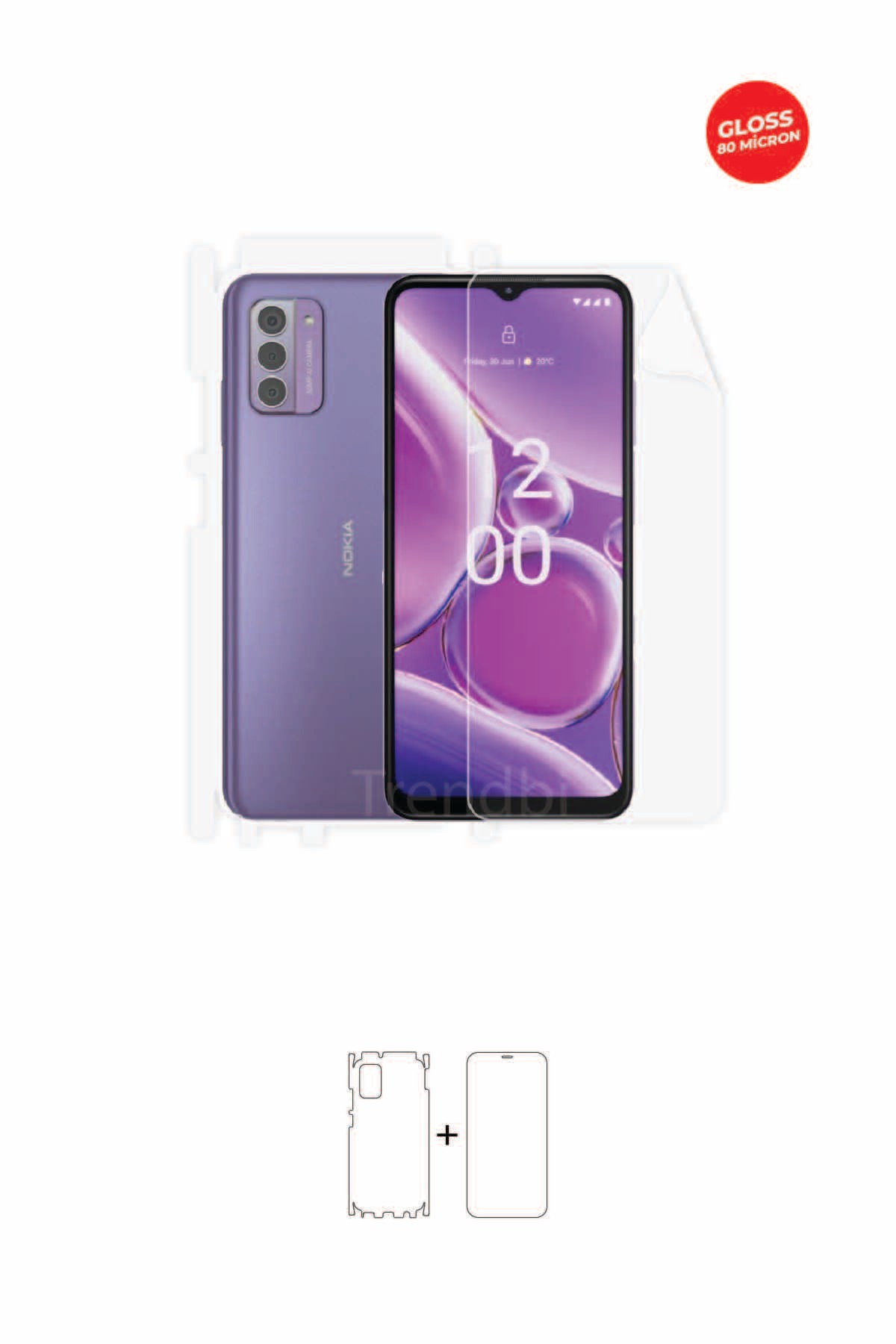 Nokia G42 - Fullbody Koruyucu Parlak Şeffaf TPU Film (80 micron)