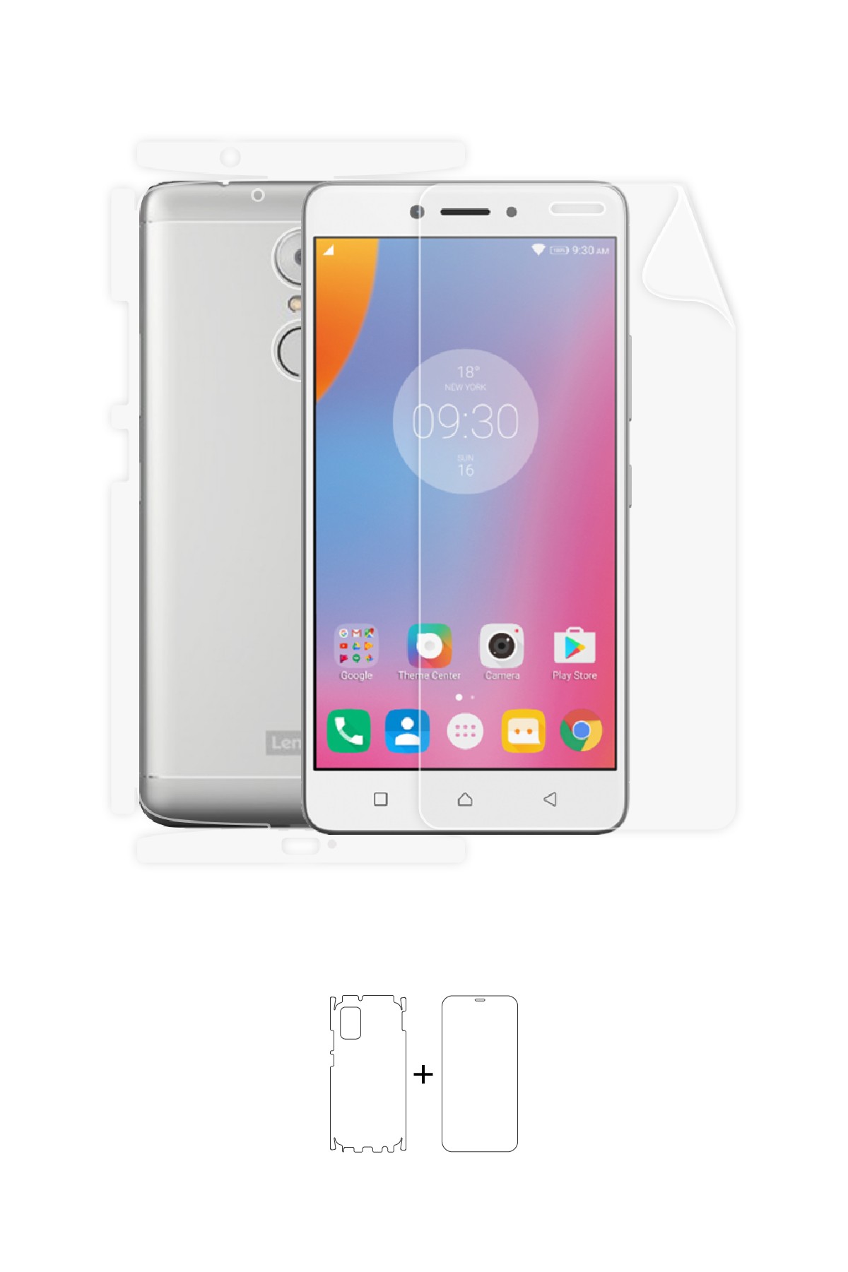 Lenovo K6 Note - Fullbody Koruyucu Parlak Şeffaf Poliüretan Film (150 micron)