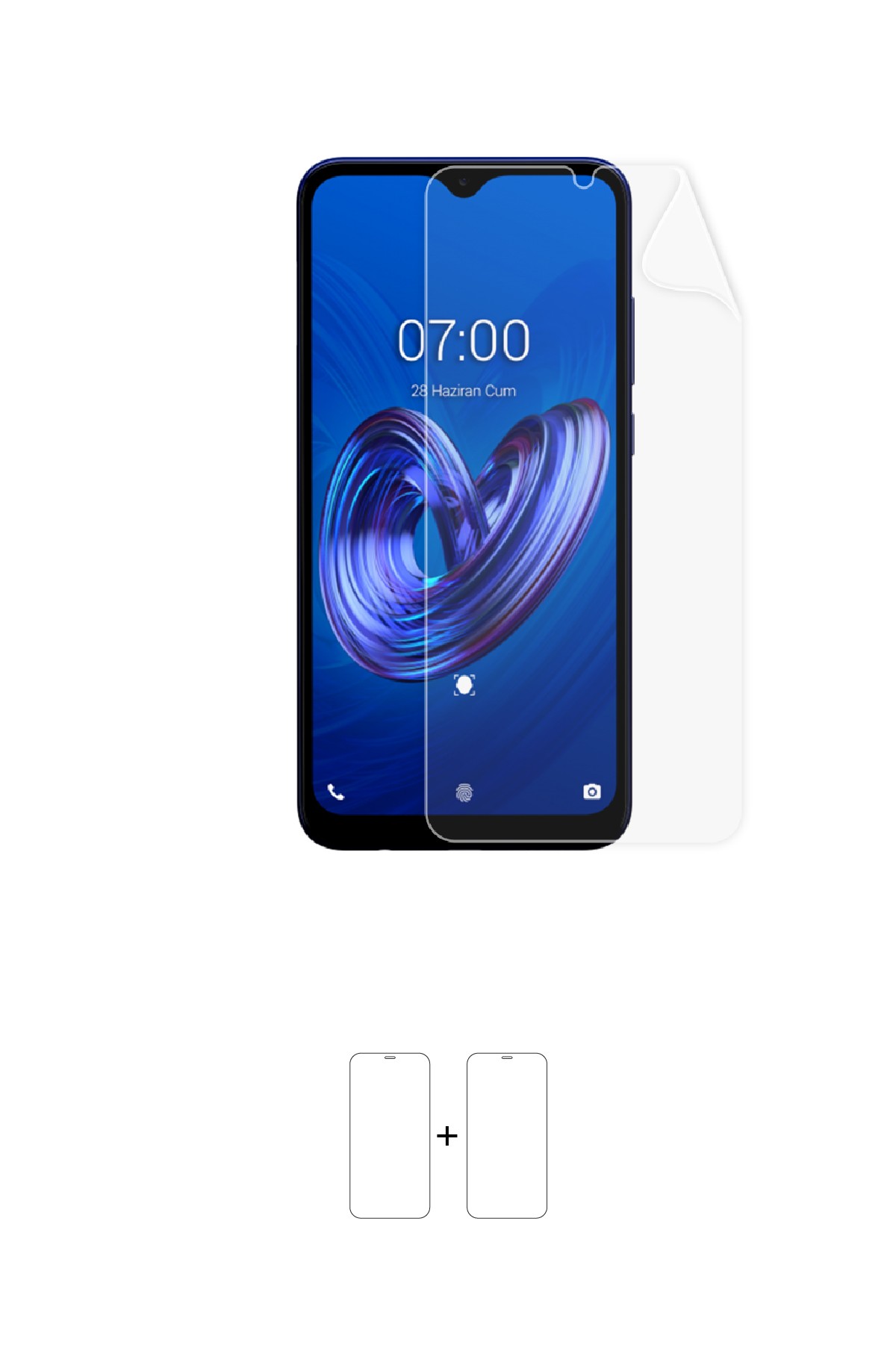 Vestel Venus V7 - Ekran Koruyucu Parlak Şeffaf Poliüretan Film (150 mikron)