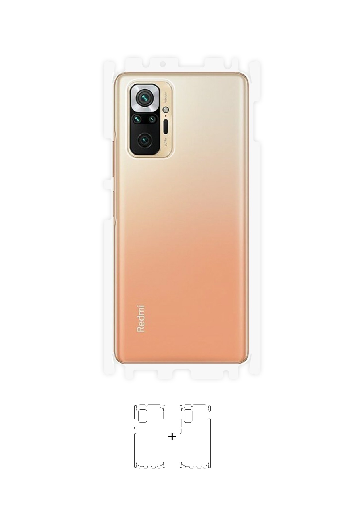 Xiaomi Redmi Note 10 Pro - Arka/Yan Koruyucu Parlak Şeffaf Poliüretan Film (150 micron)