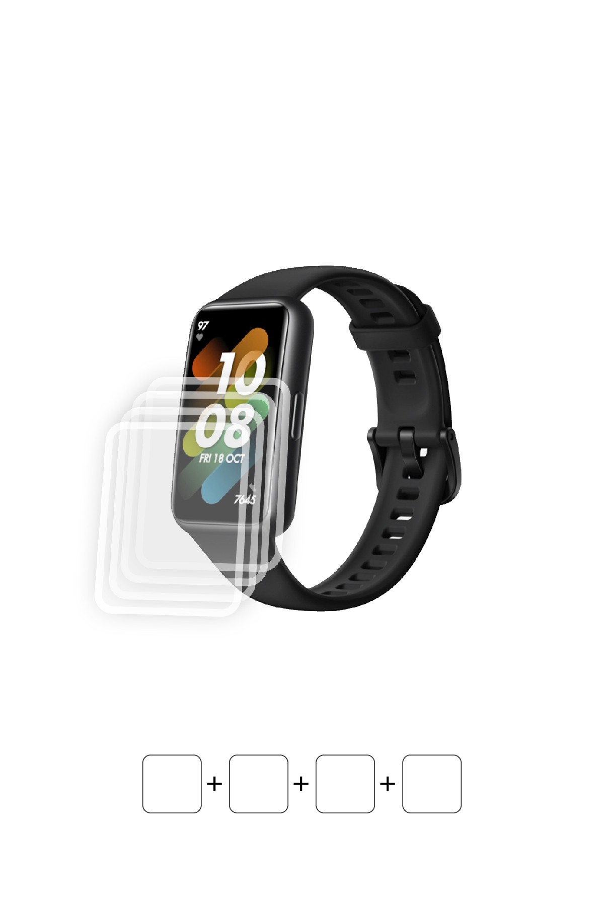 Huawei Band 7 - Ekran Koruyucu Parlak Şeffaf Poliüretan Film (150 mikron)