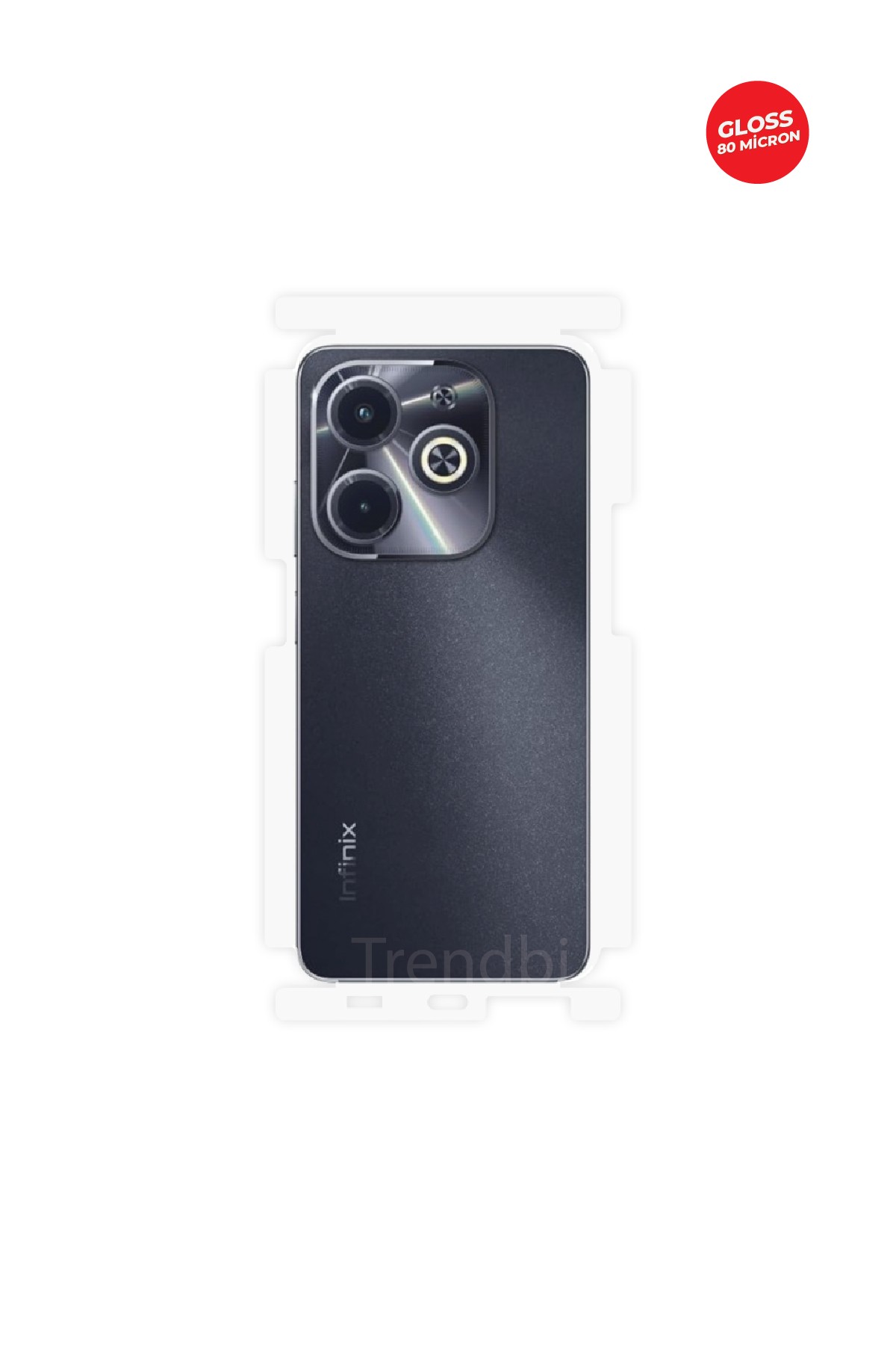 Infinix Hot 40I - Arka/Yan Koruyucu Parlak Şeffaf TPU Film (80 micron)
