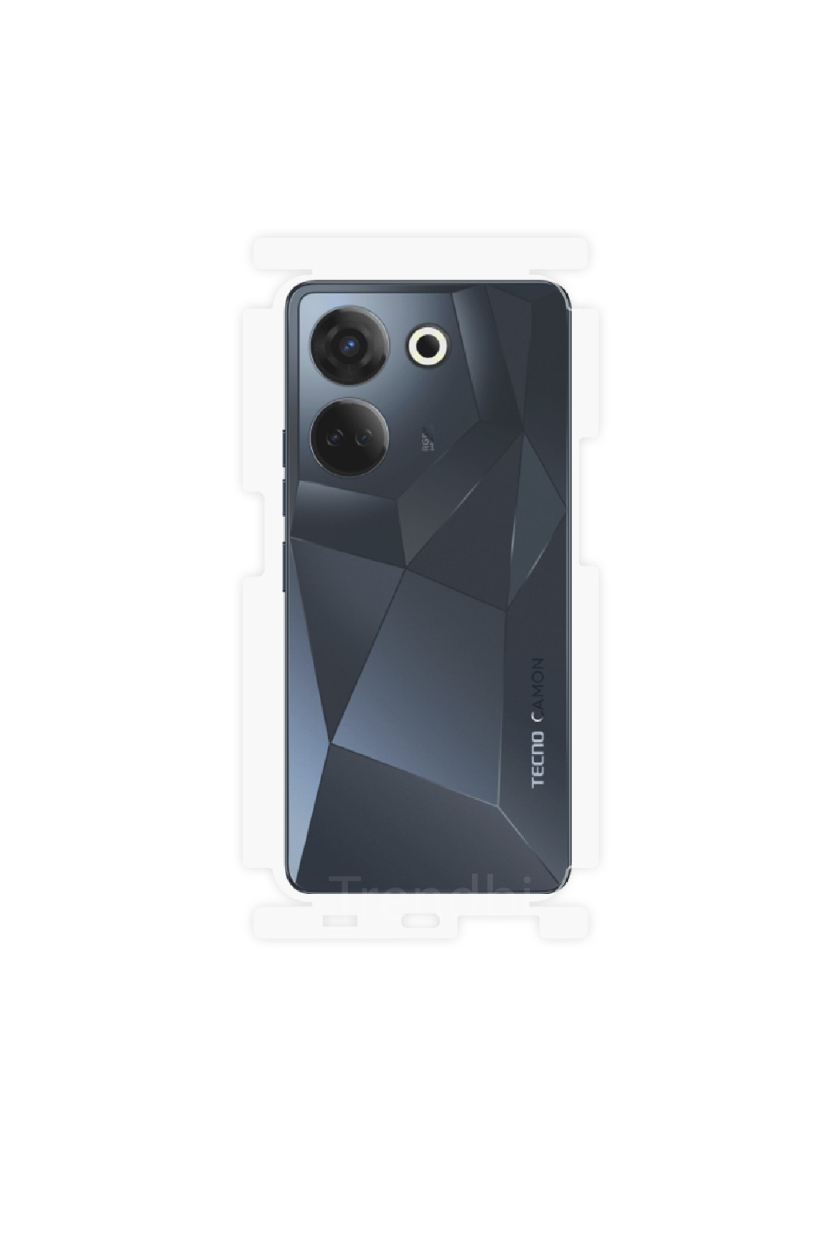 Tecno Camon 20 - Arka/Yan Koruyucu Parlak Şeffaf Poliüretan Film (150 micron)